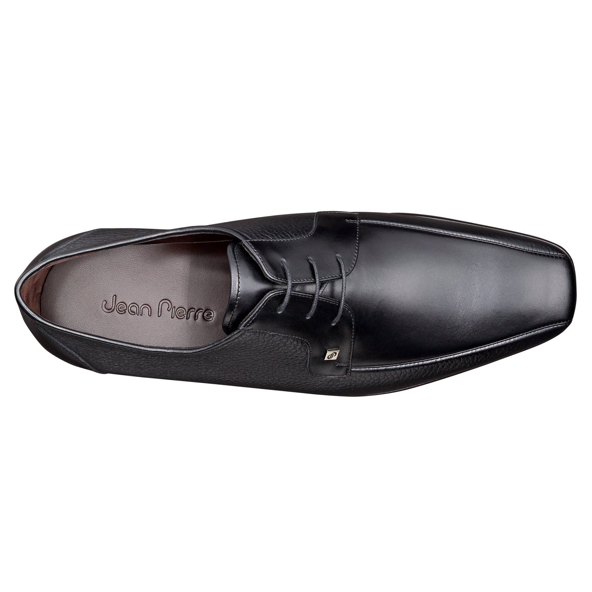 Zapatos tipo derby de piel  con placa metálica para hombre