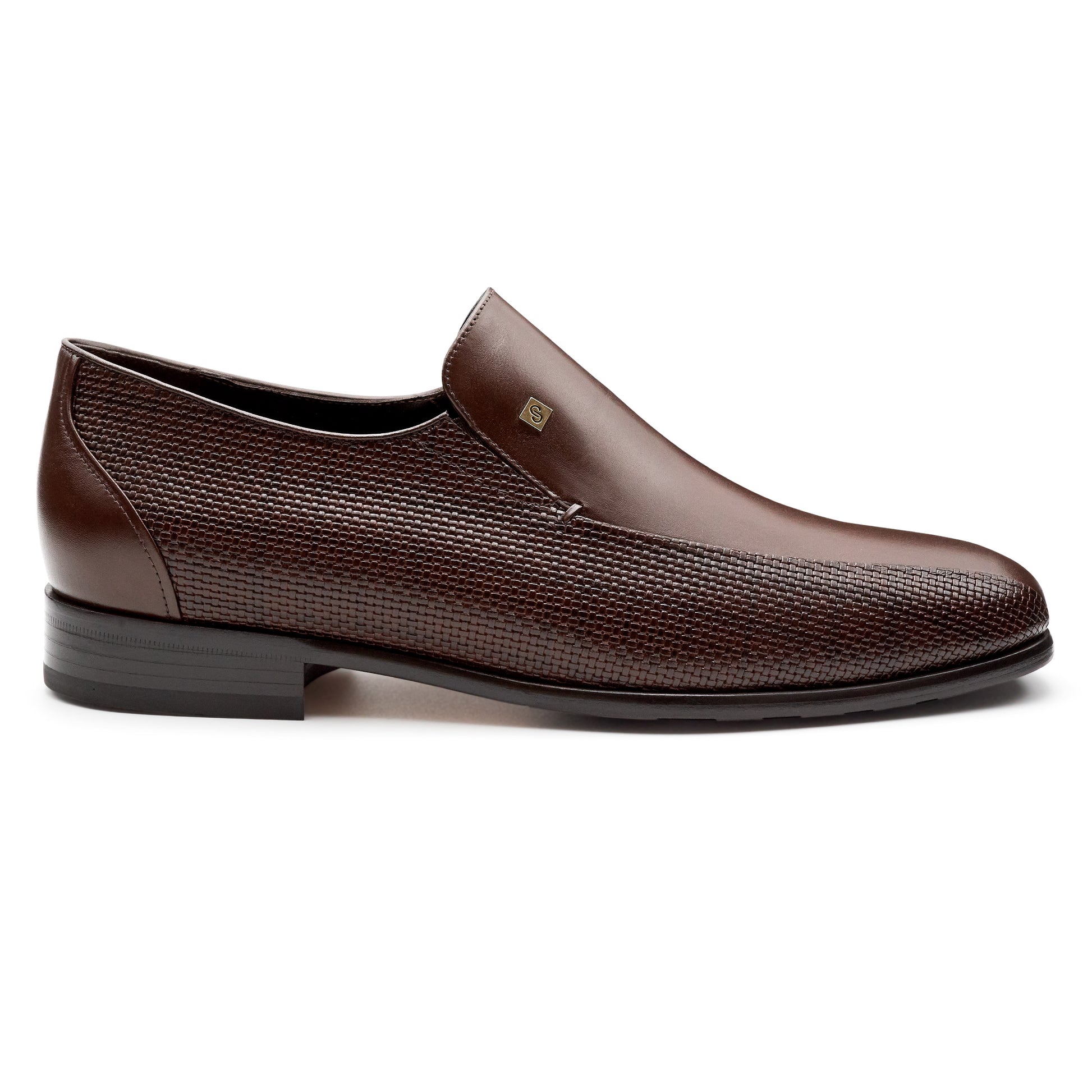 Mocasines confortables de piel con texturizado lateral para hombre