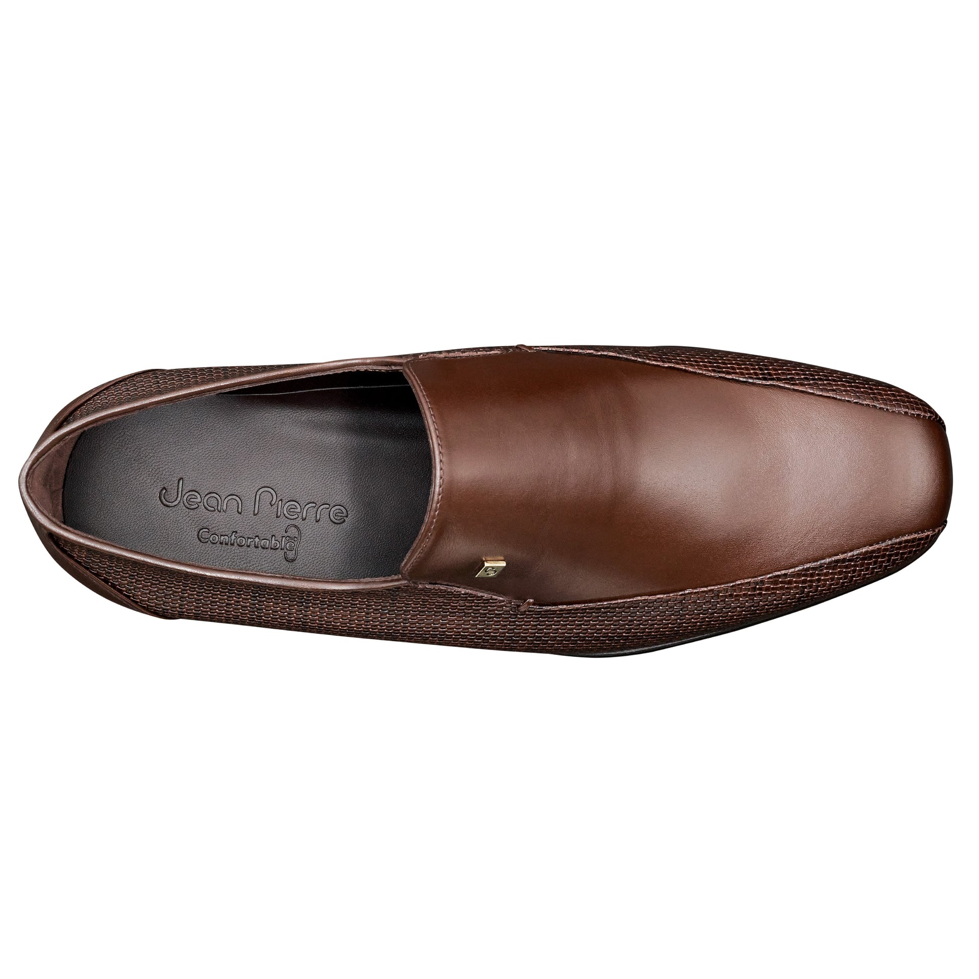 Mocasines confortables de piel con texturizado lateral para hombre