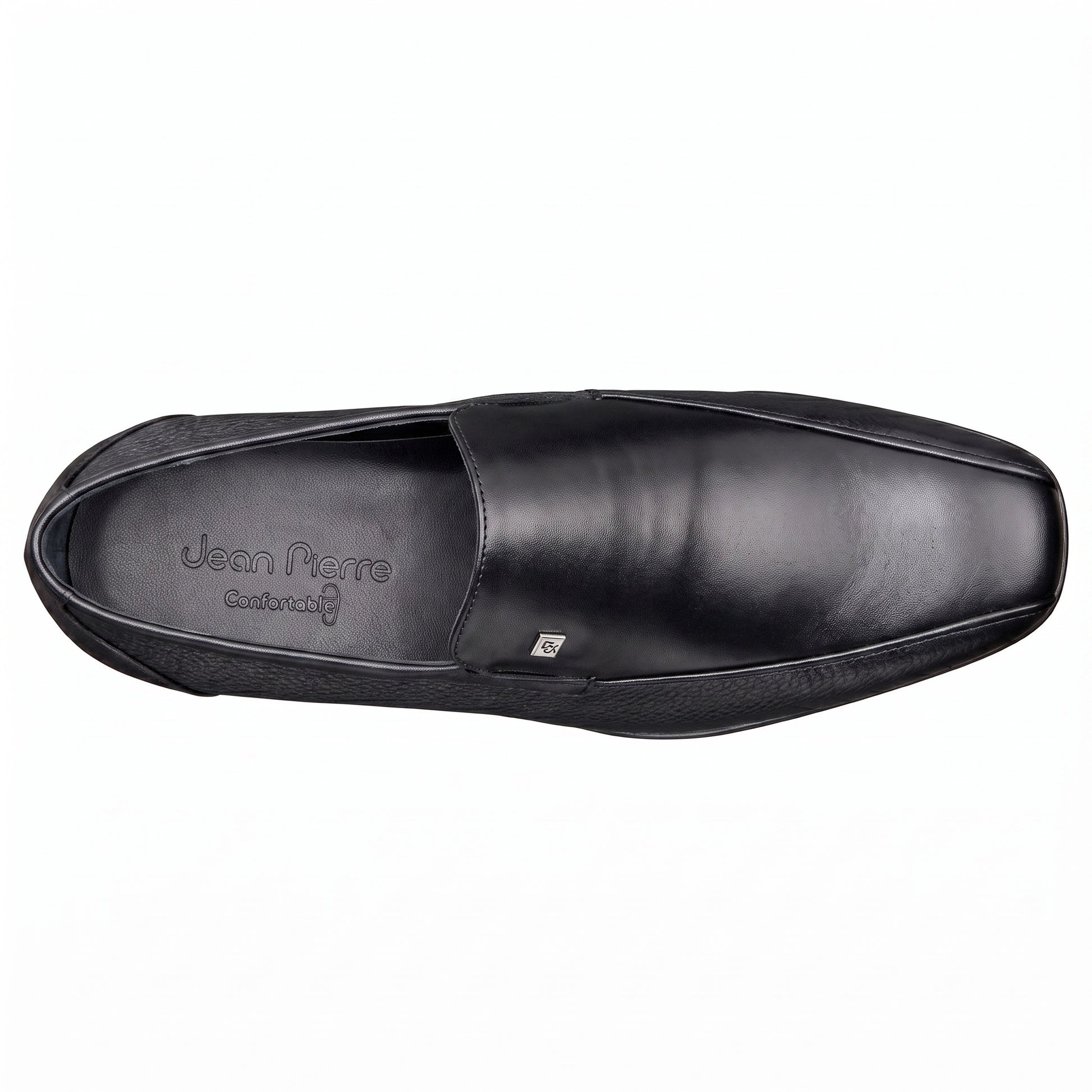 Mocasines confortables de piel con placa metálica  para hombre