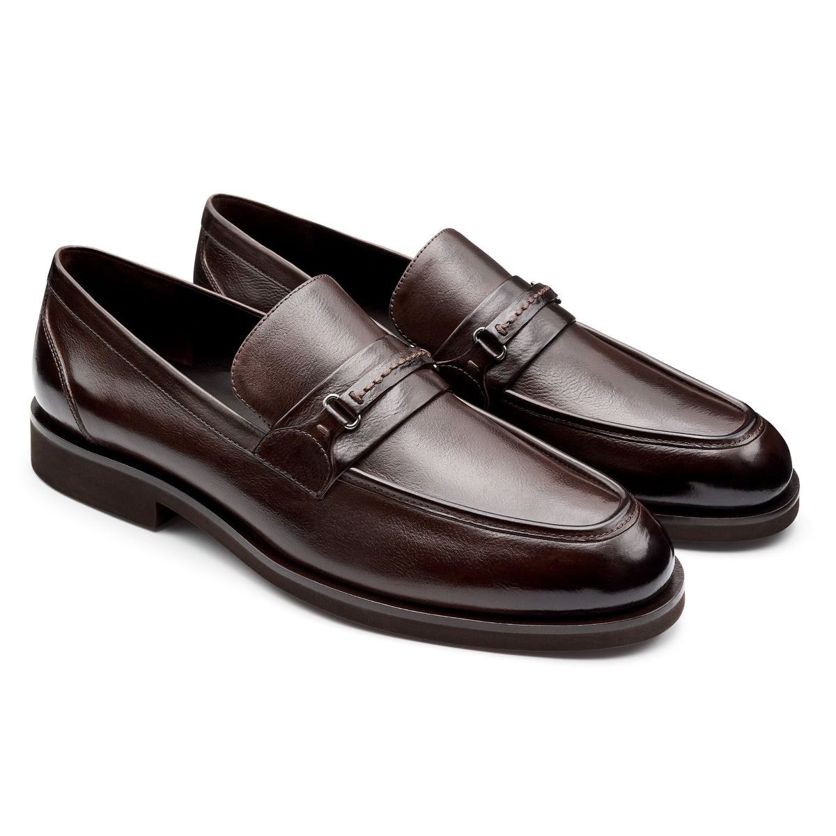 Mocasines de piel con herraje y suela ligera para hombre