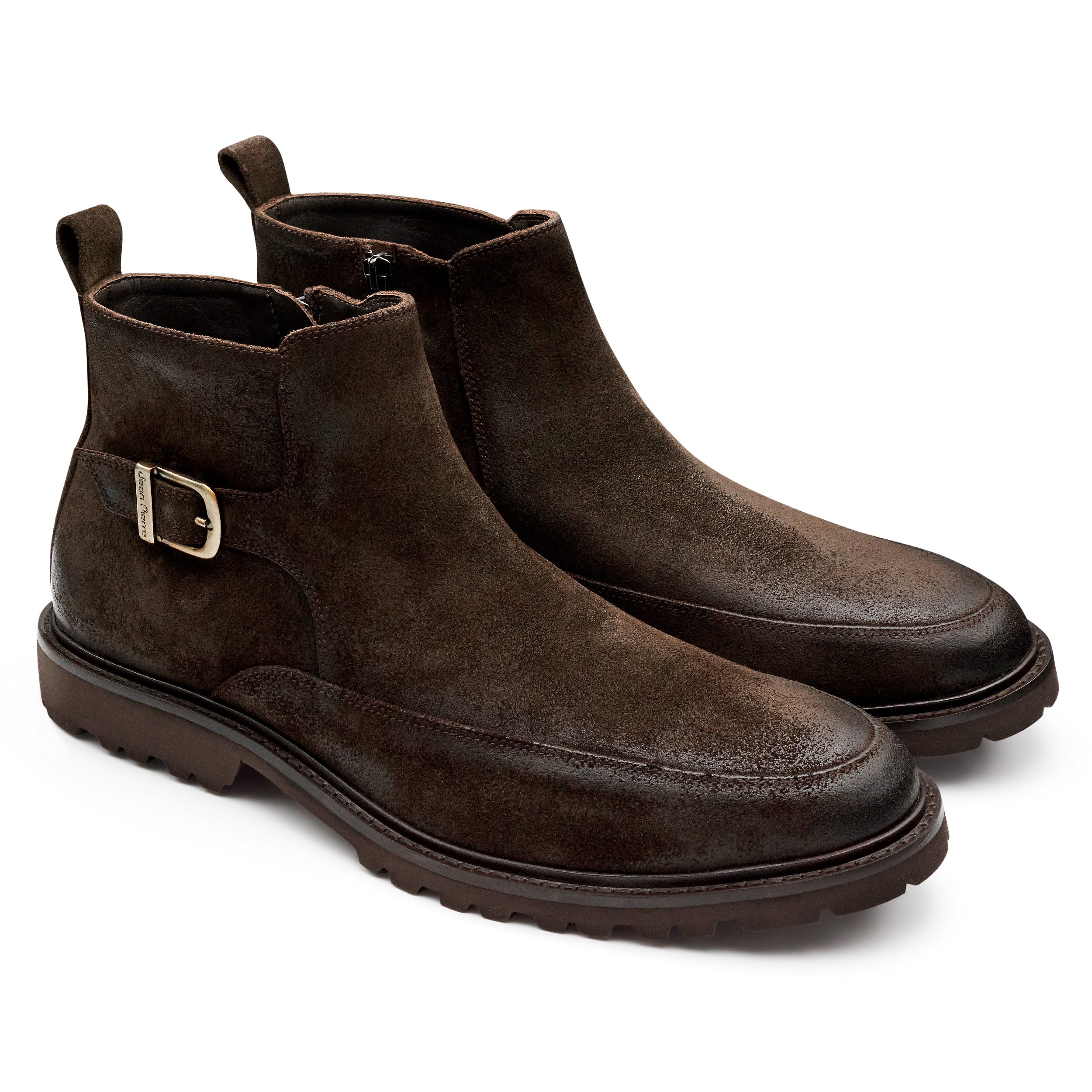Botines de gamuza tipo chelsea con hebilla para hombre