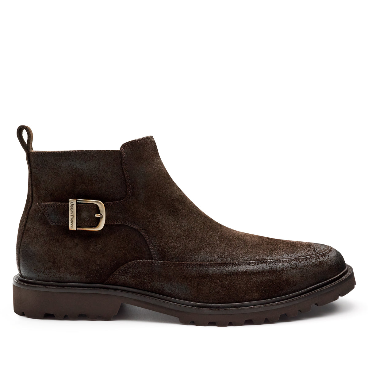 Botines de gamuza tipo chelsea con hebilla para hombre