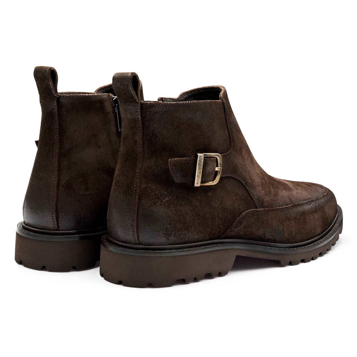 Botines de gamuza tipo chelsea con hebilla para hombre