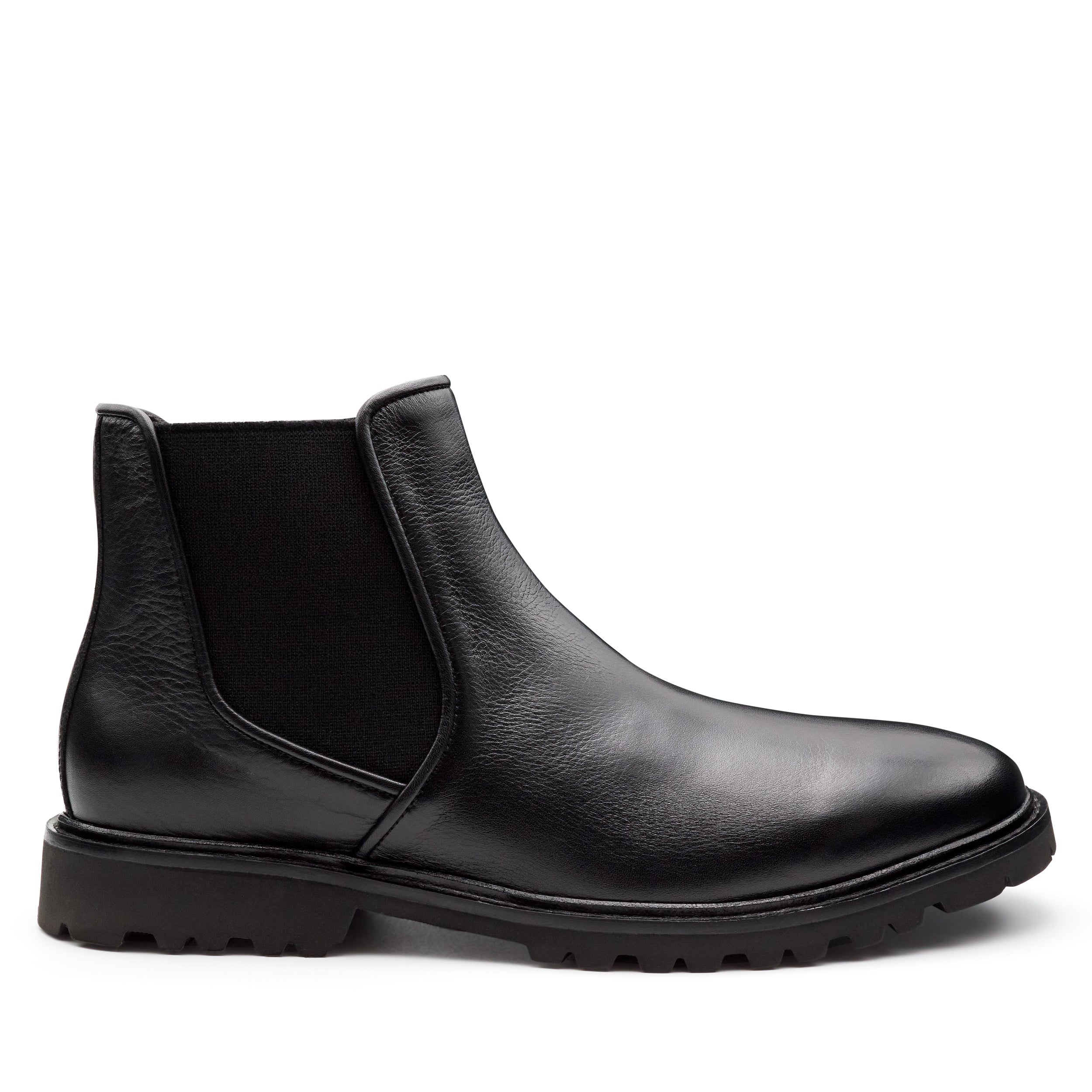 Botines negros chelsea de piel para hombre
