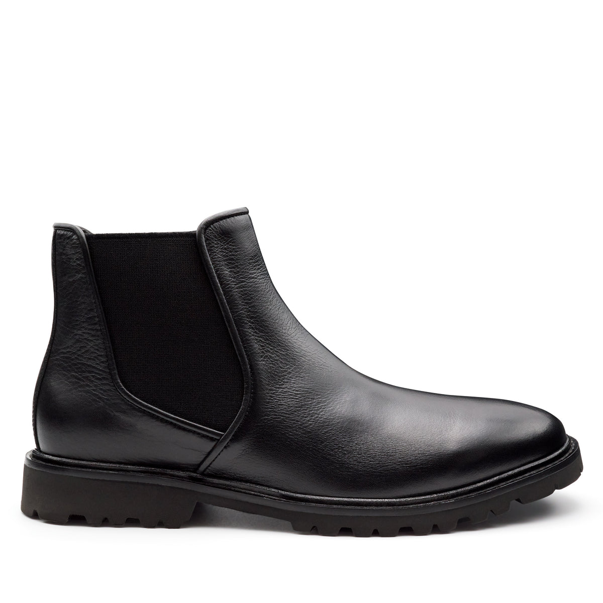 Botines negros chelsea de piel para hombre