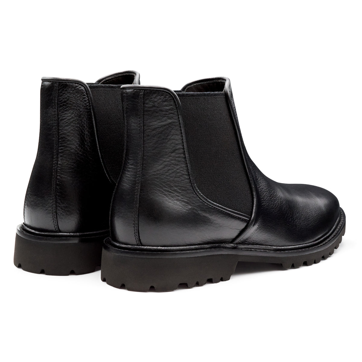 Botines negros chelsea de piel para hombre