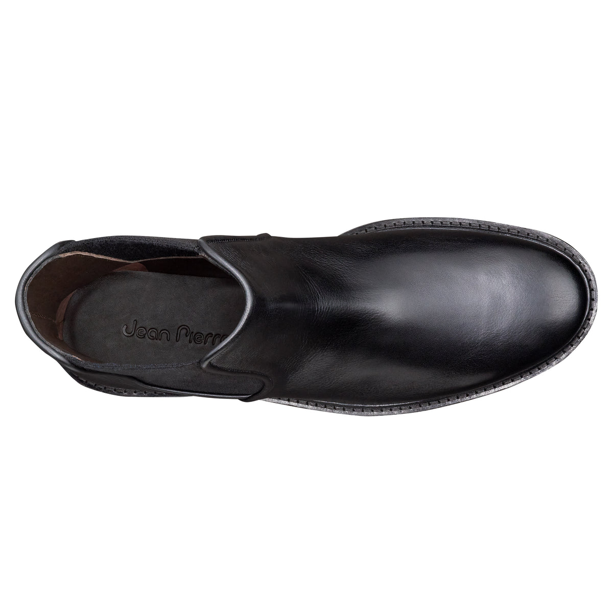 Botines negros chelsea de piel para hombre