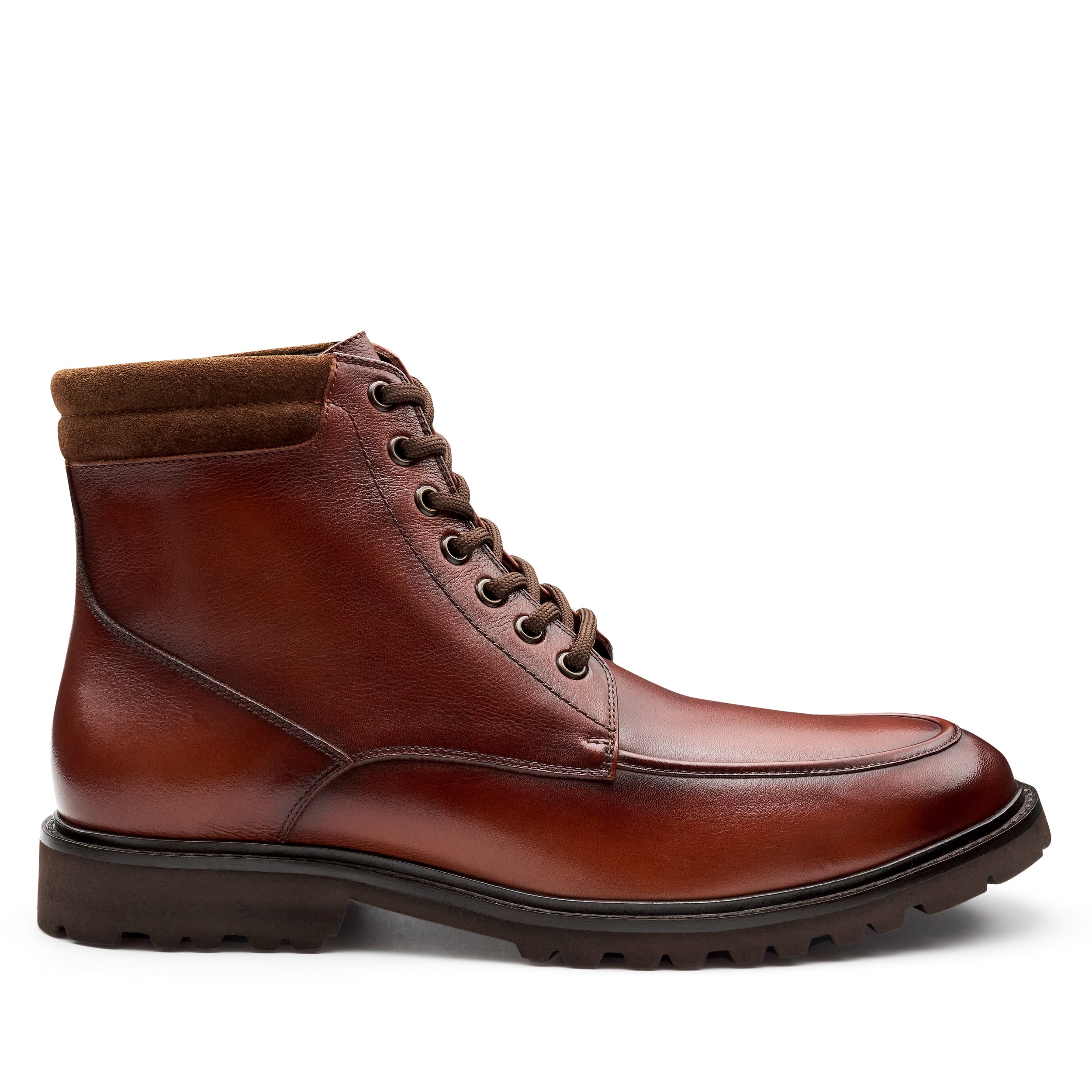 Botines de piel con agujetas para hombre