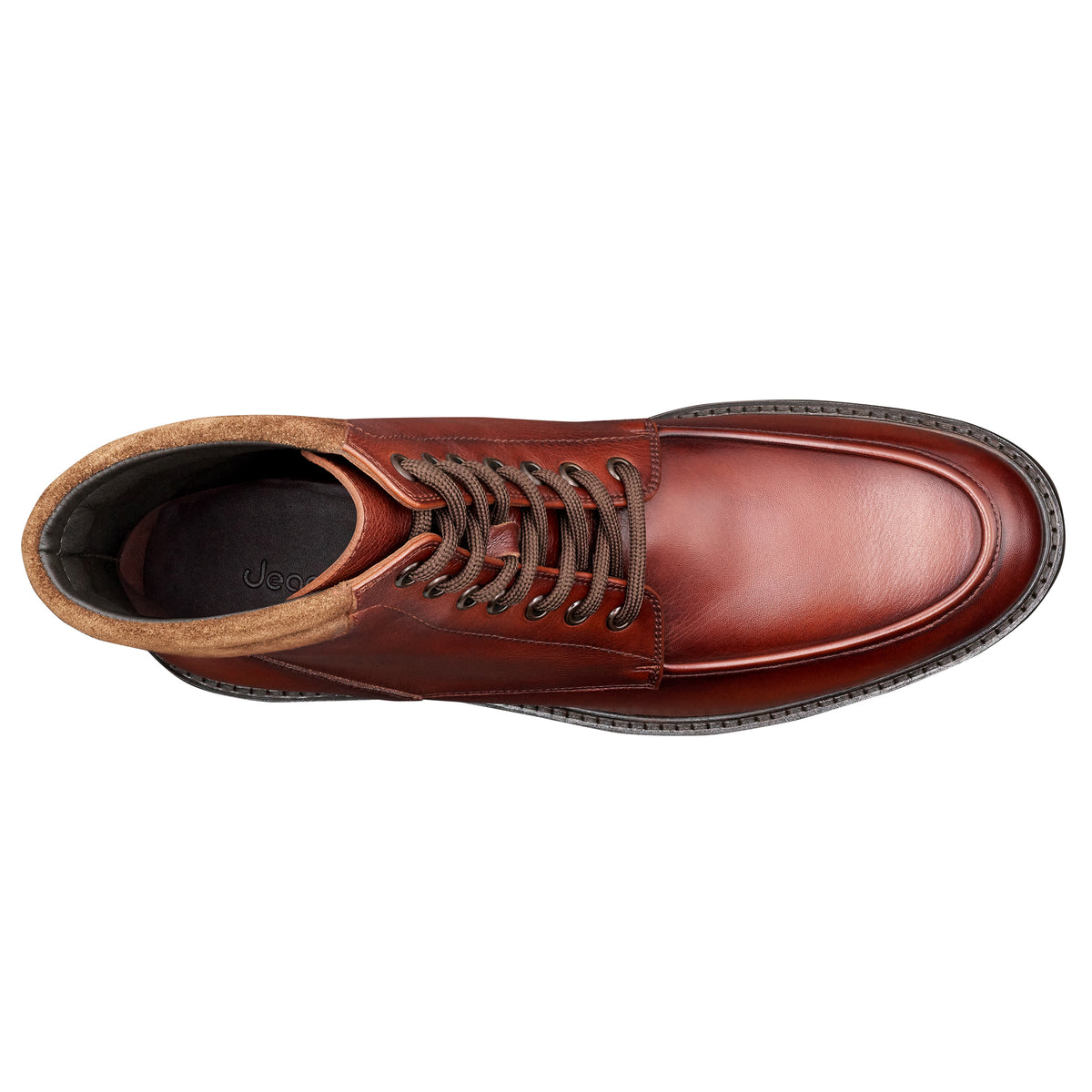 Botines de piel con agujetas para hombre