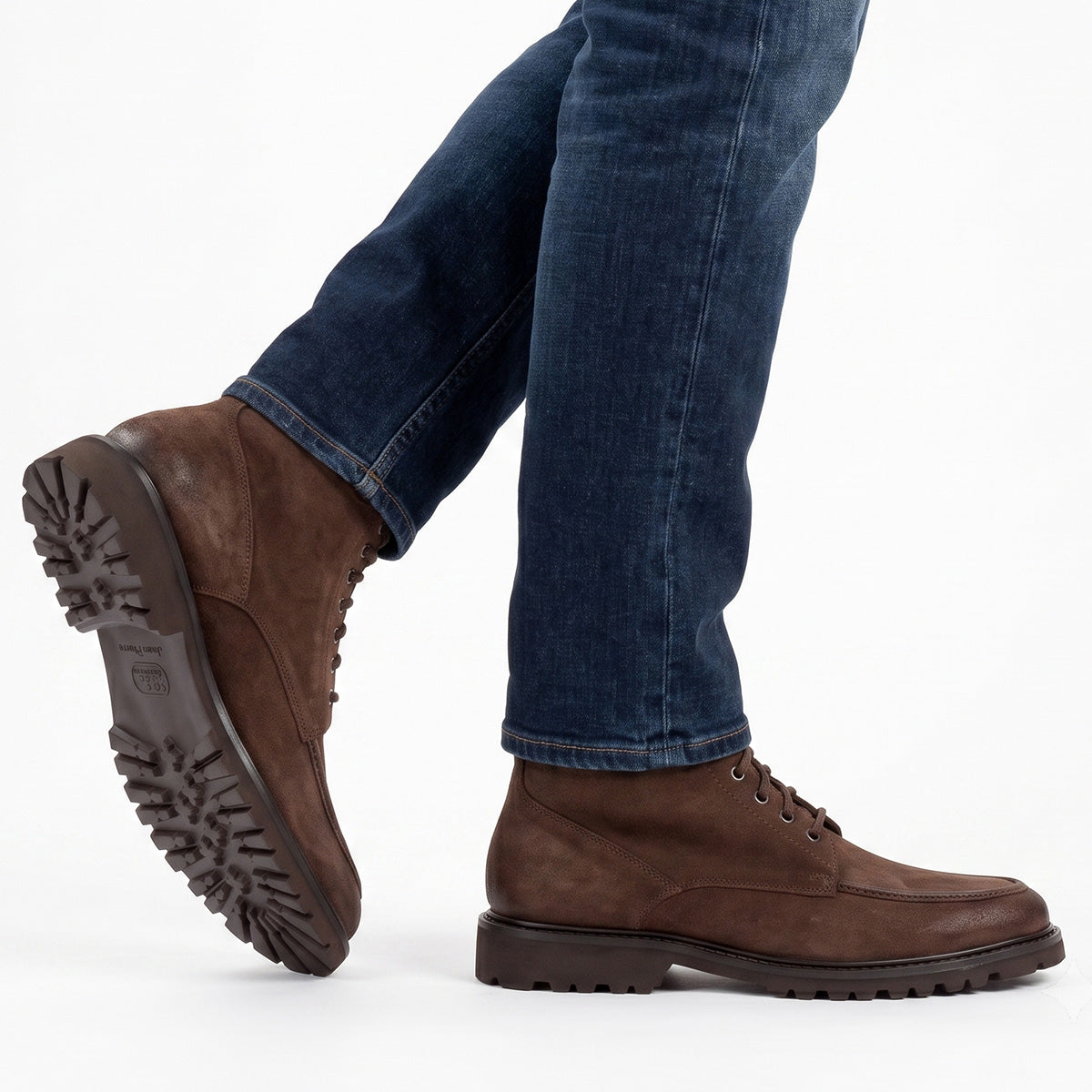 Botines de gamuza con agujetas para hombre