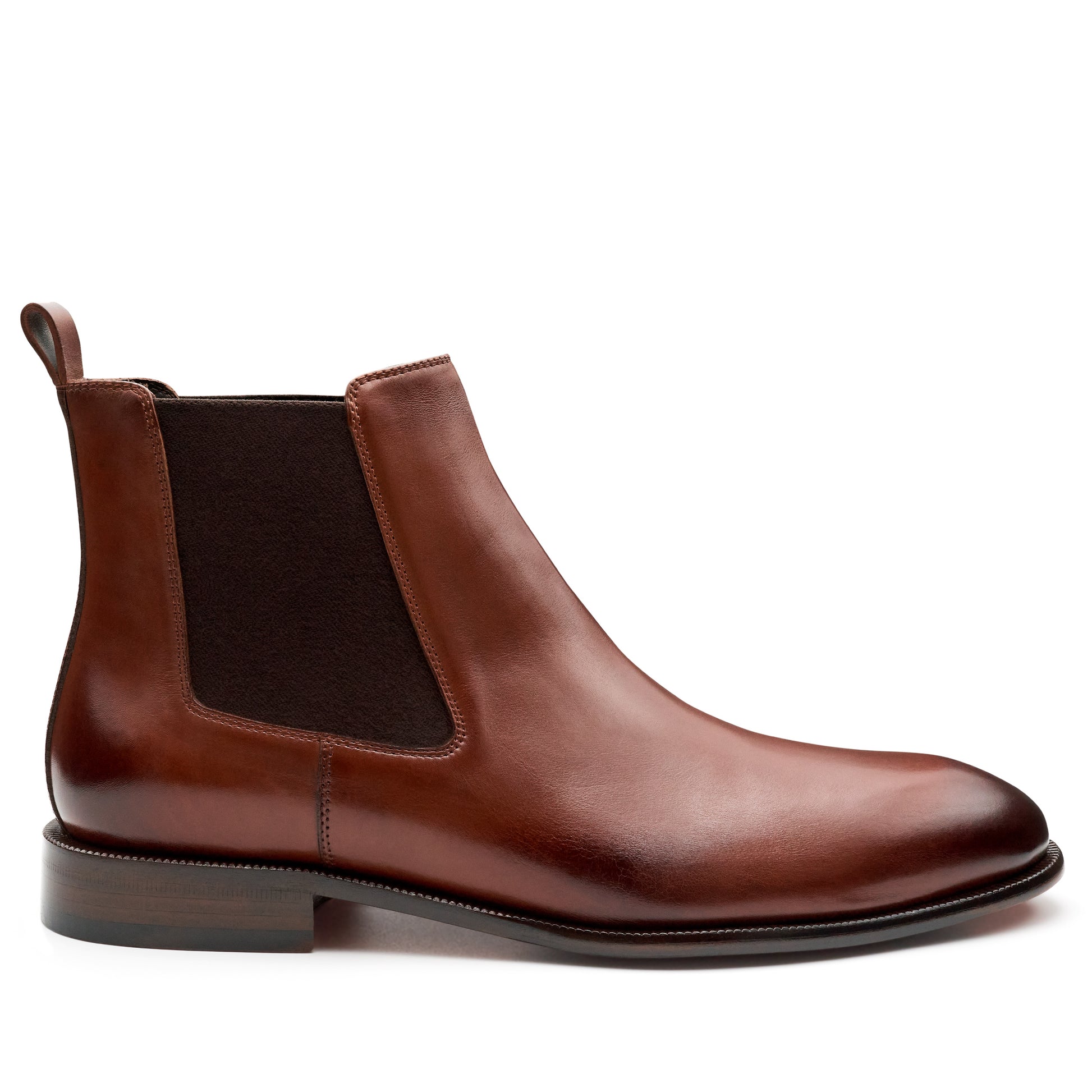 Botas chelsea de piel con suela de cuero para hombre