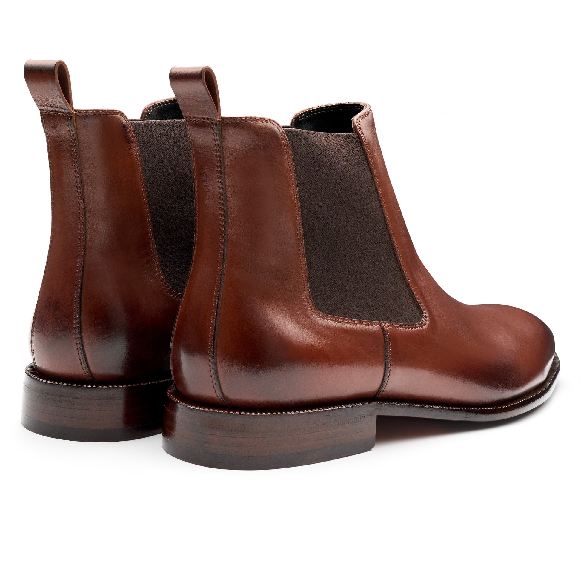 Botas chelsea de piel con suela de cuero para hombre