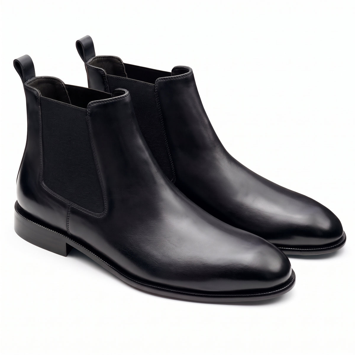 Botas chelsea de piel con suela de cuero para hombre