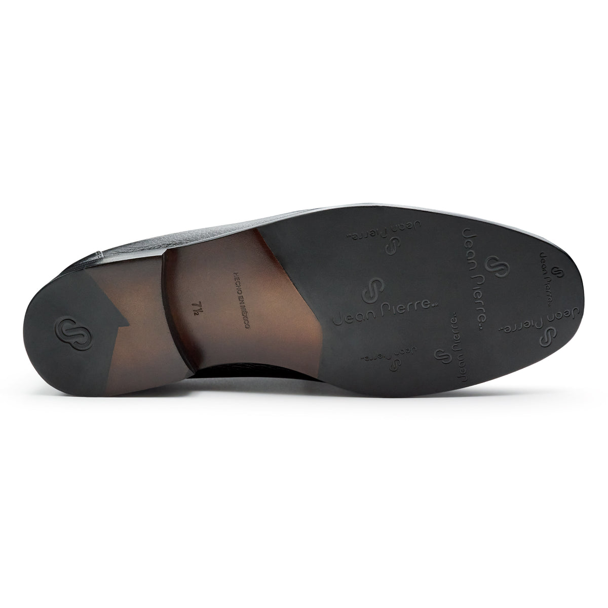 Mocasines de piel con herraje metálico para hombre (color negro)
