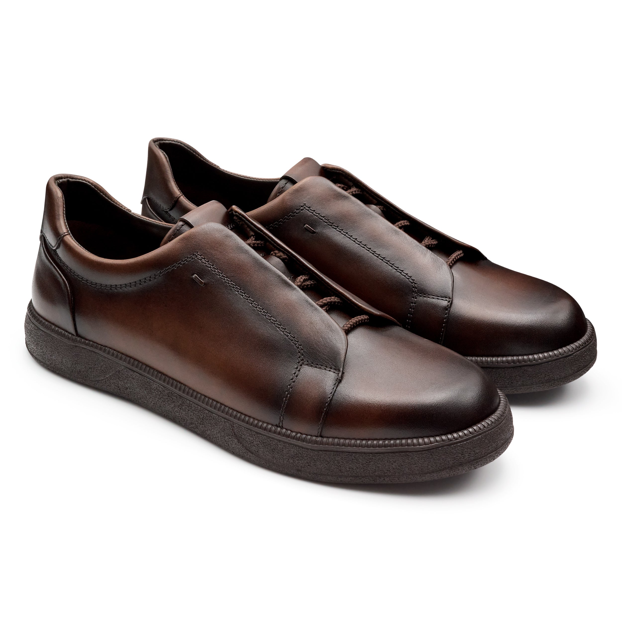Tenis de piel pintado a mano para hombre