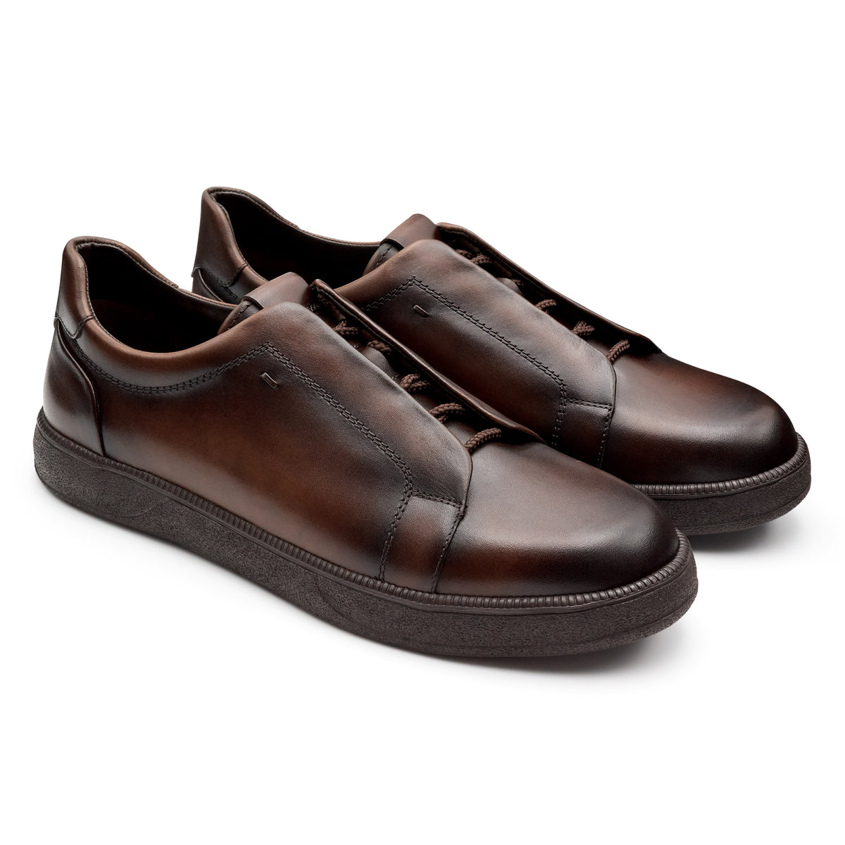 Tenis de piel pintado a mano para hombre