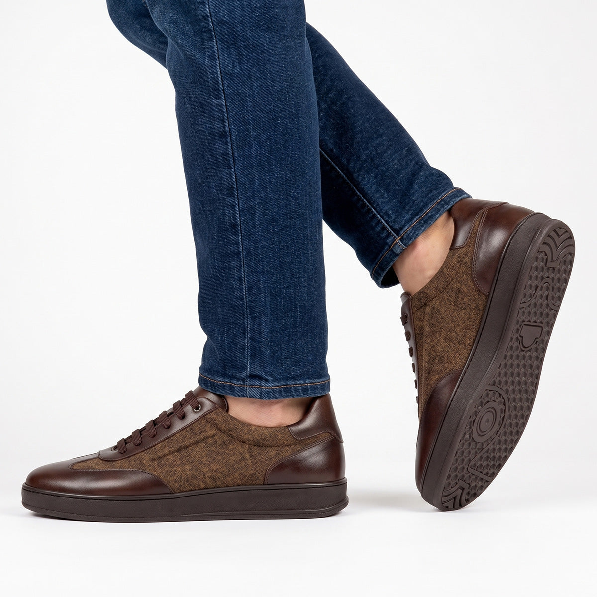 Tenis de piel y gamuza para hombre