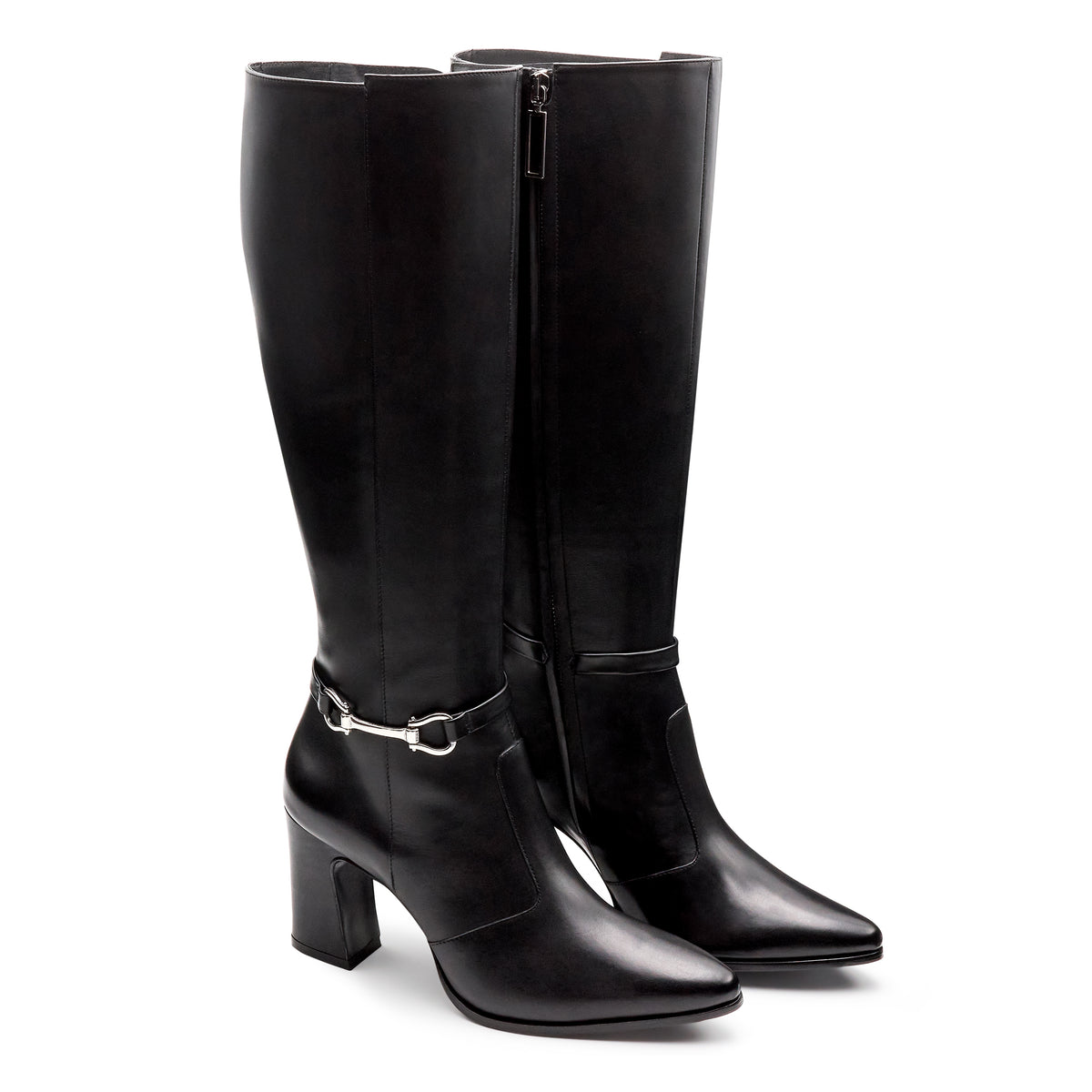 Botas altas con hebilla lateral para mujer
