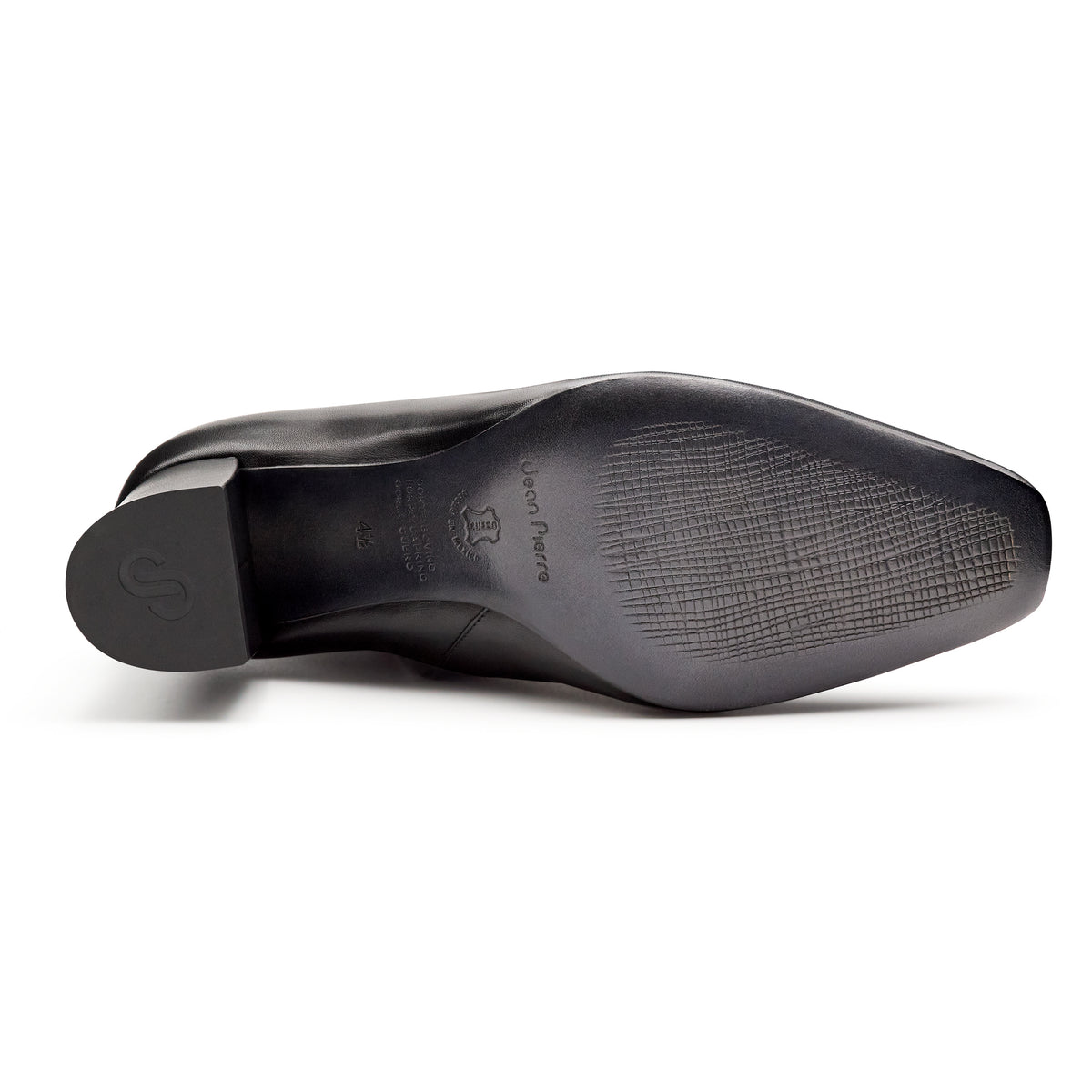 Botines de piel con punta semi cuadrada para mujer
