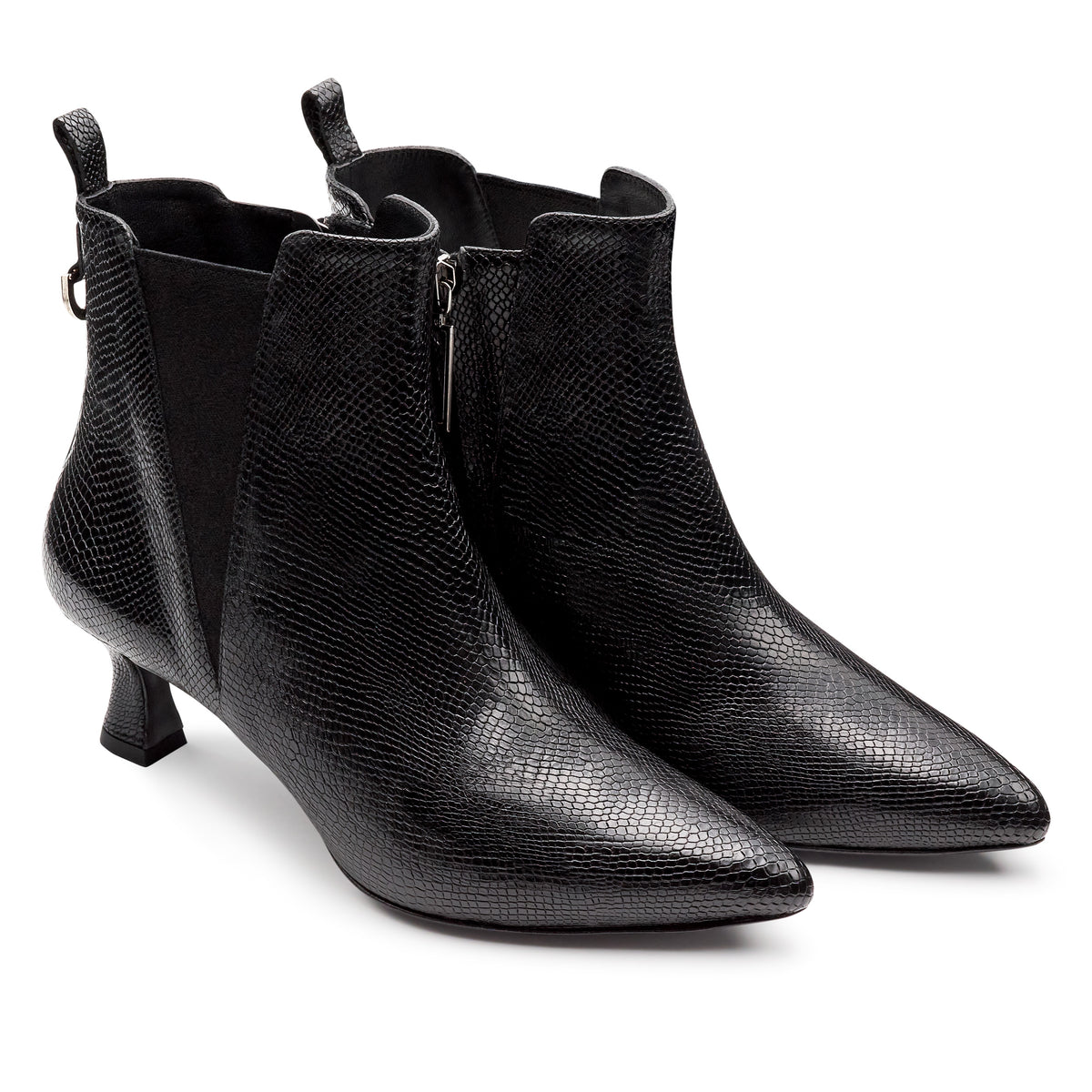 Botines de piel estilo kitten heel para mujer