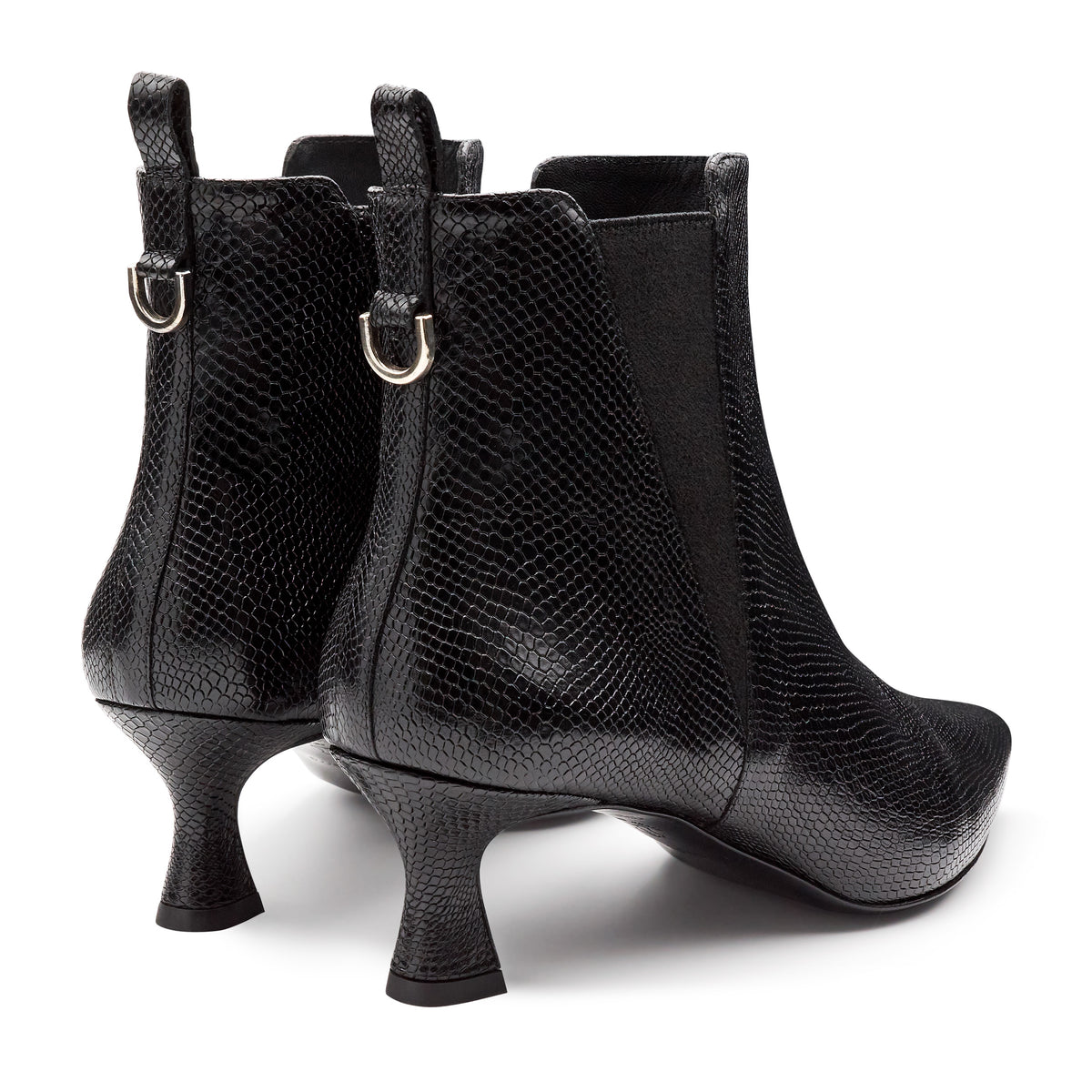 Botines de piel estilo kitten heel para mujer