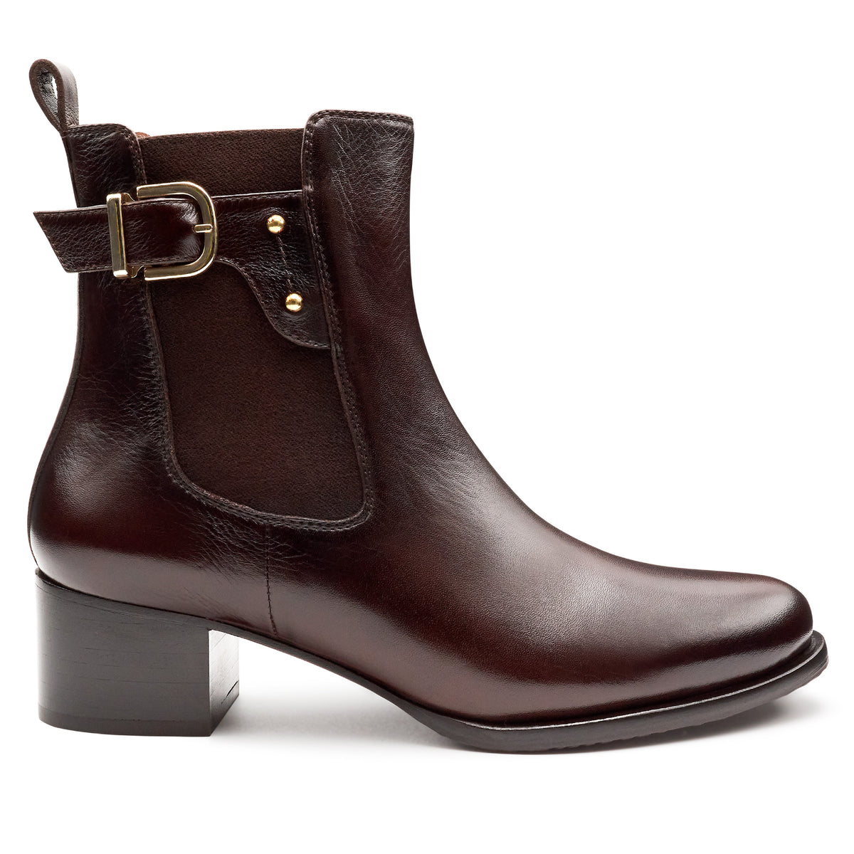 Botines de piel tipo chelsea para mujer