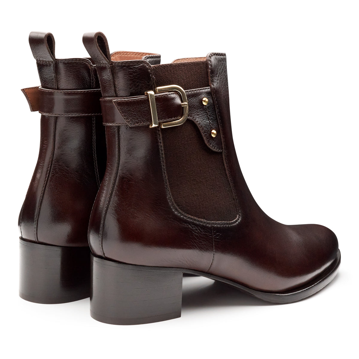 Botines de piel tipo chelsea para mujer