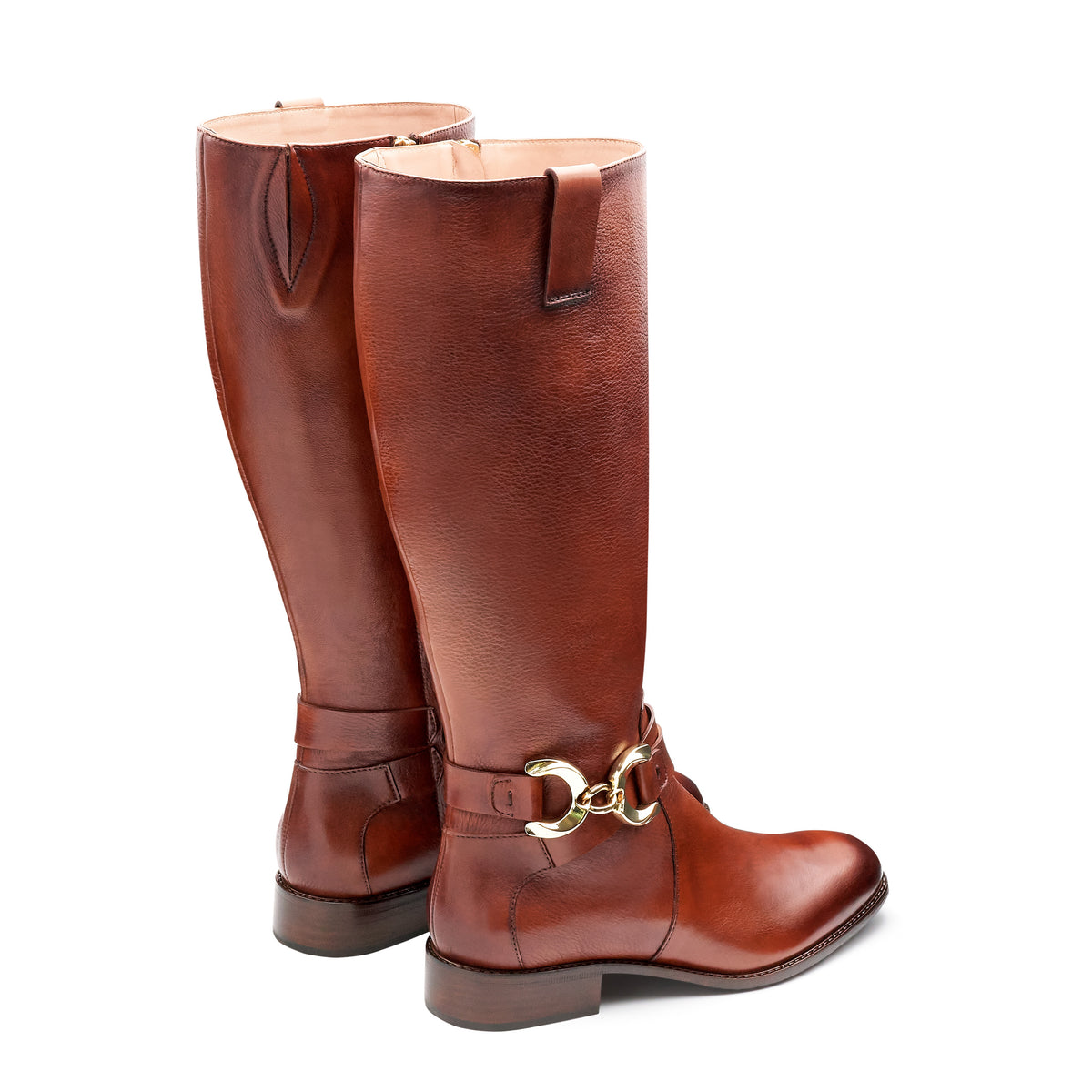 Botas altas de piel para mujer estilo hípico