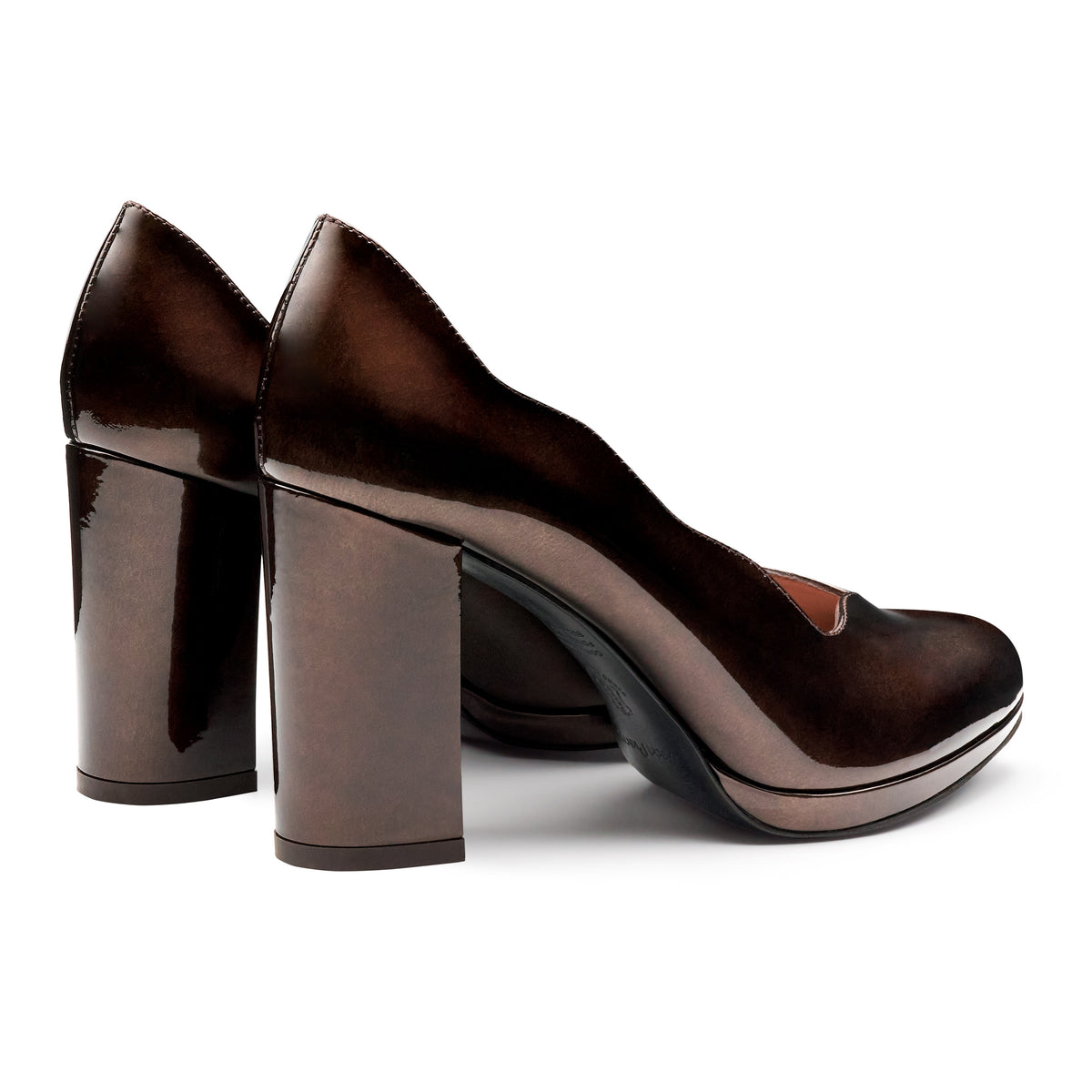 Zapatillas de charol con tacón alto para mujer
