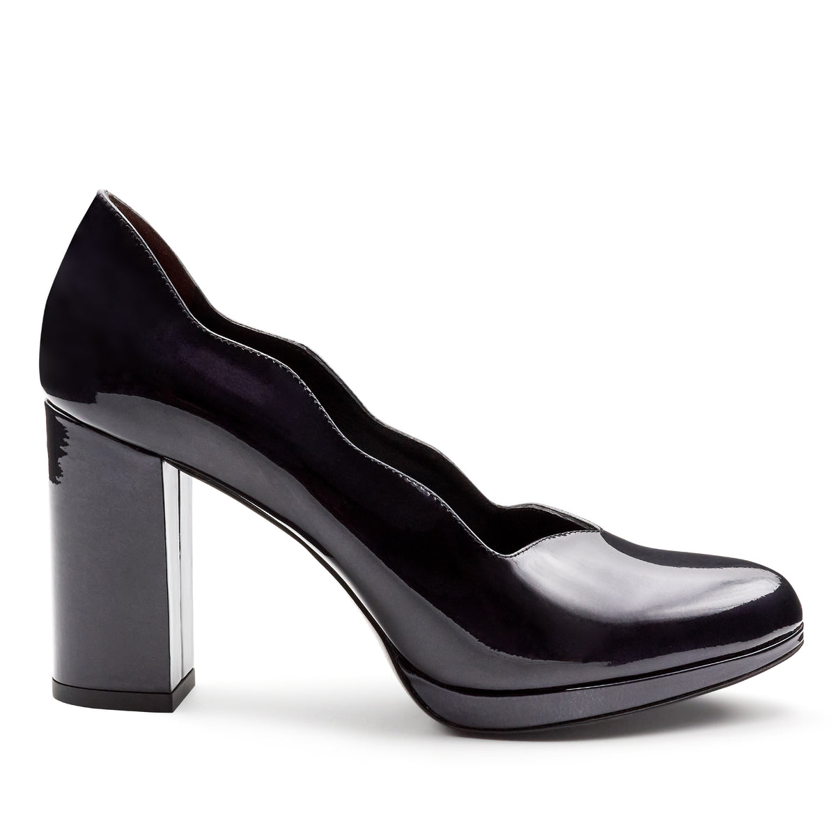 Zapatillas de charol con tacón alto para mujer
