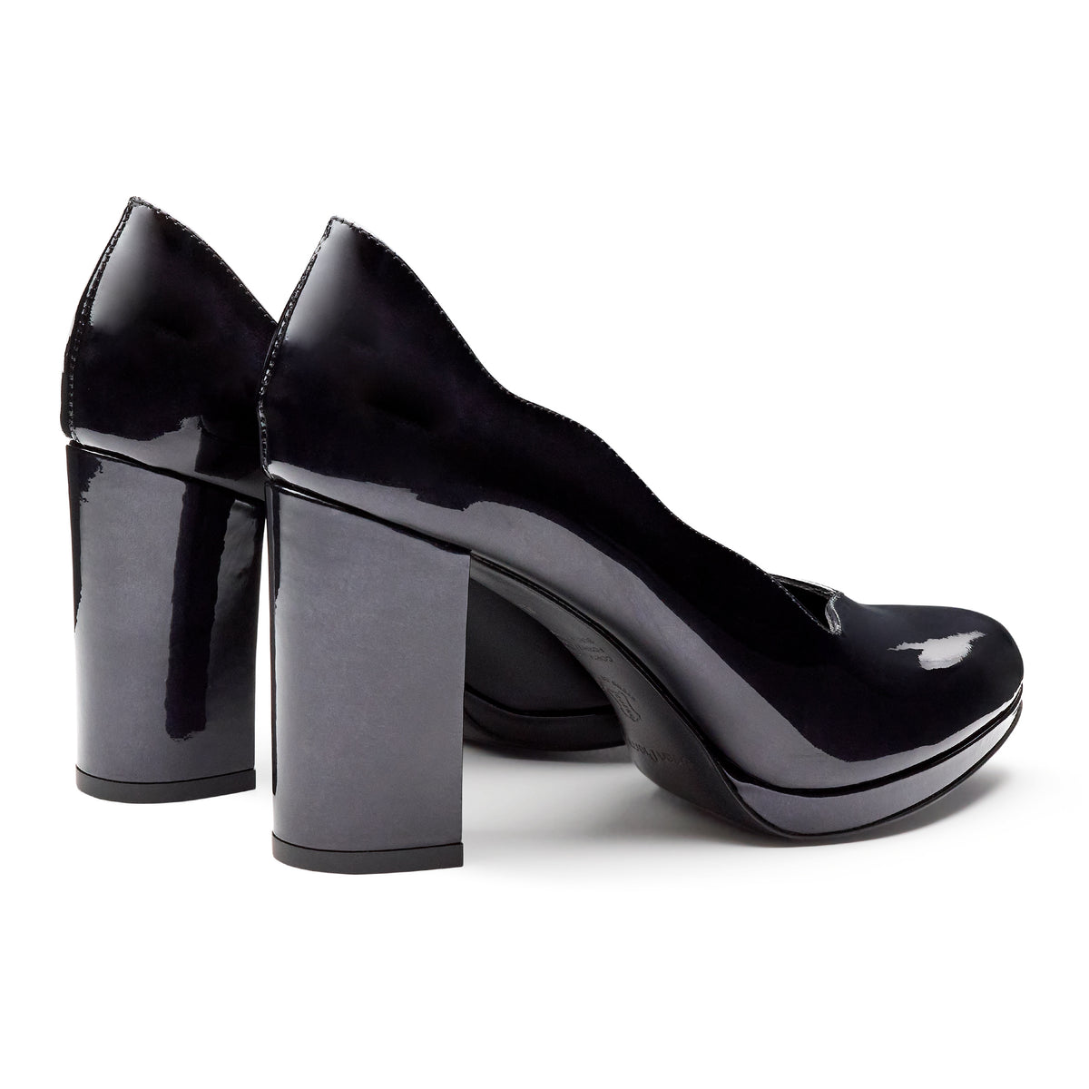 Zapatillas de charol con tacón alto para mujer