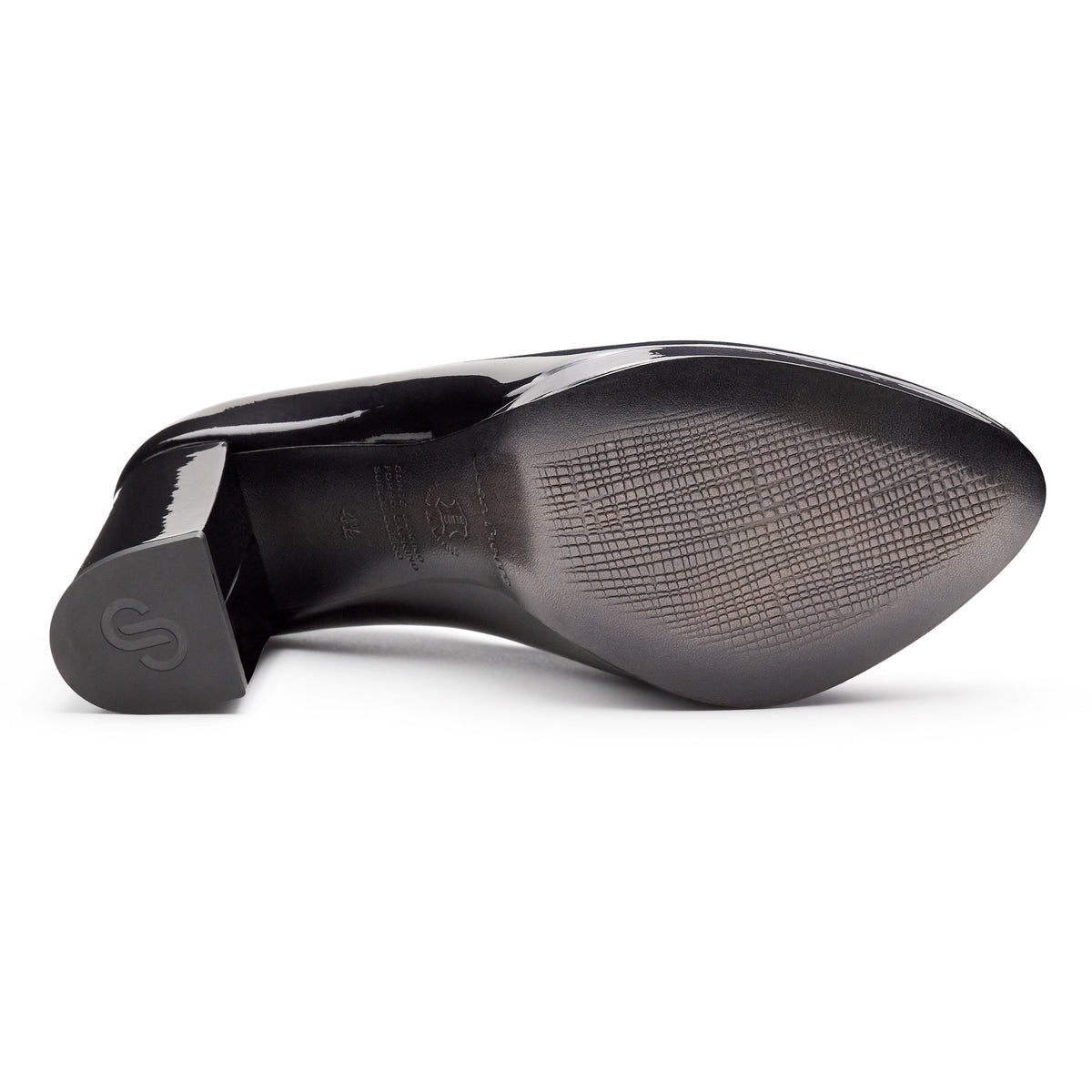 Zapatillas de charol con tacón alto para mujer