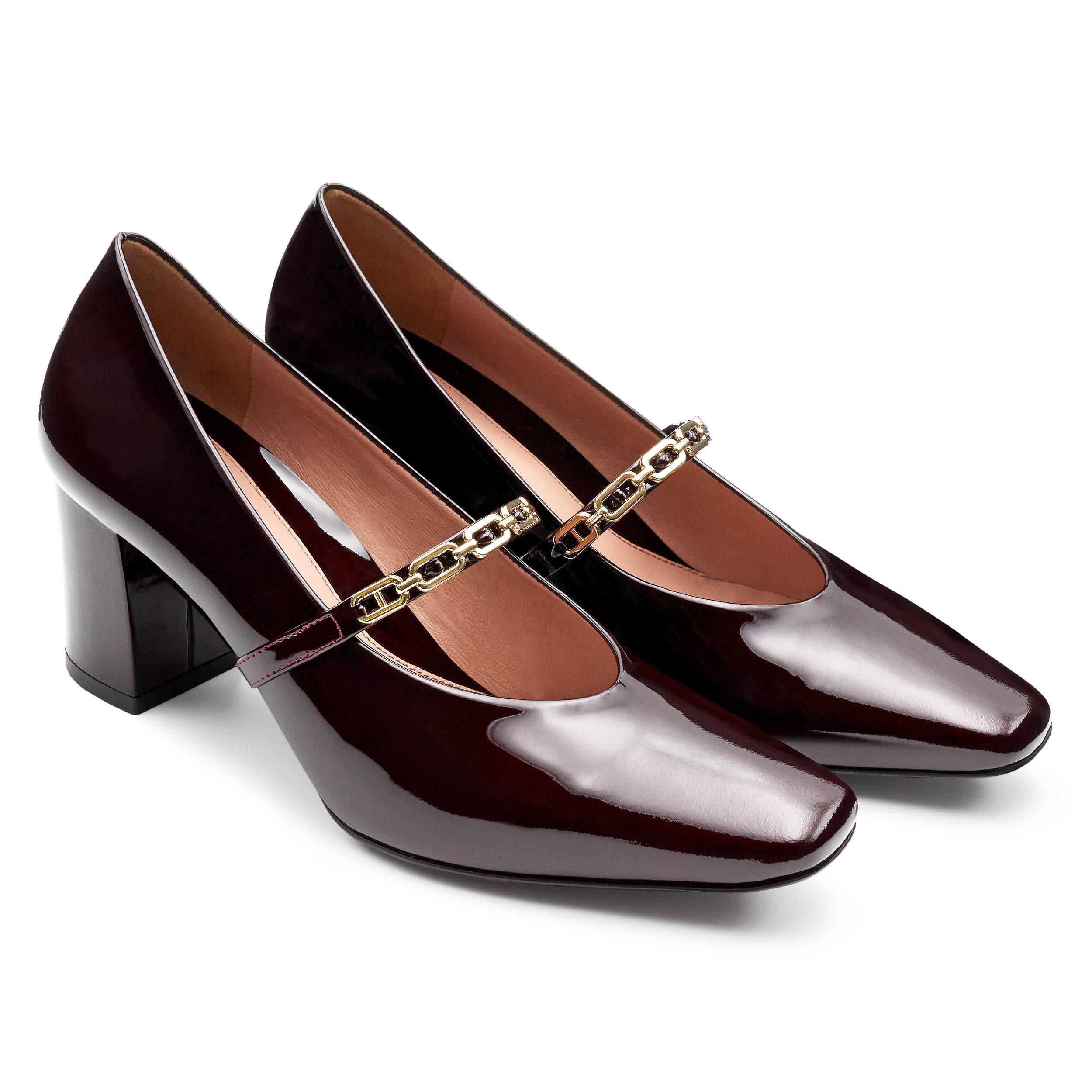 Zapatillas Mary Jane de charol con herraje para mujer