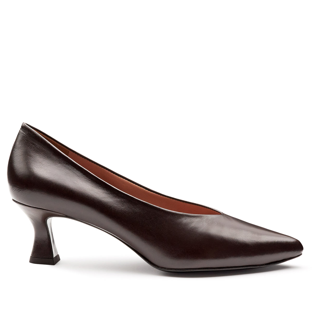 Zapatillas de piel estilo kitten heel para mujer