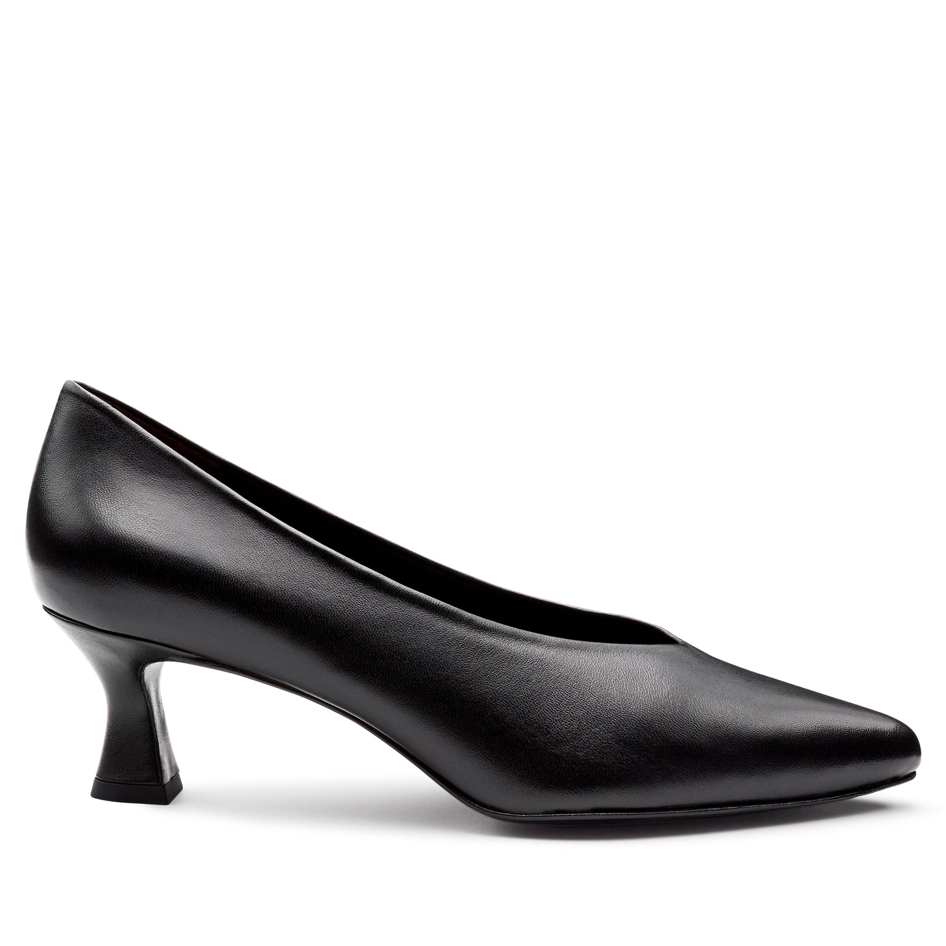Zapatillas de piel estilo kitten heel para mujer