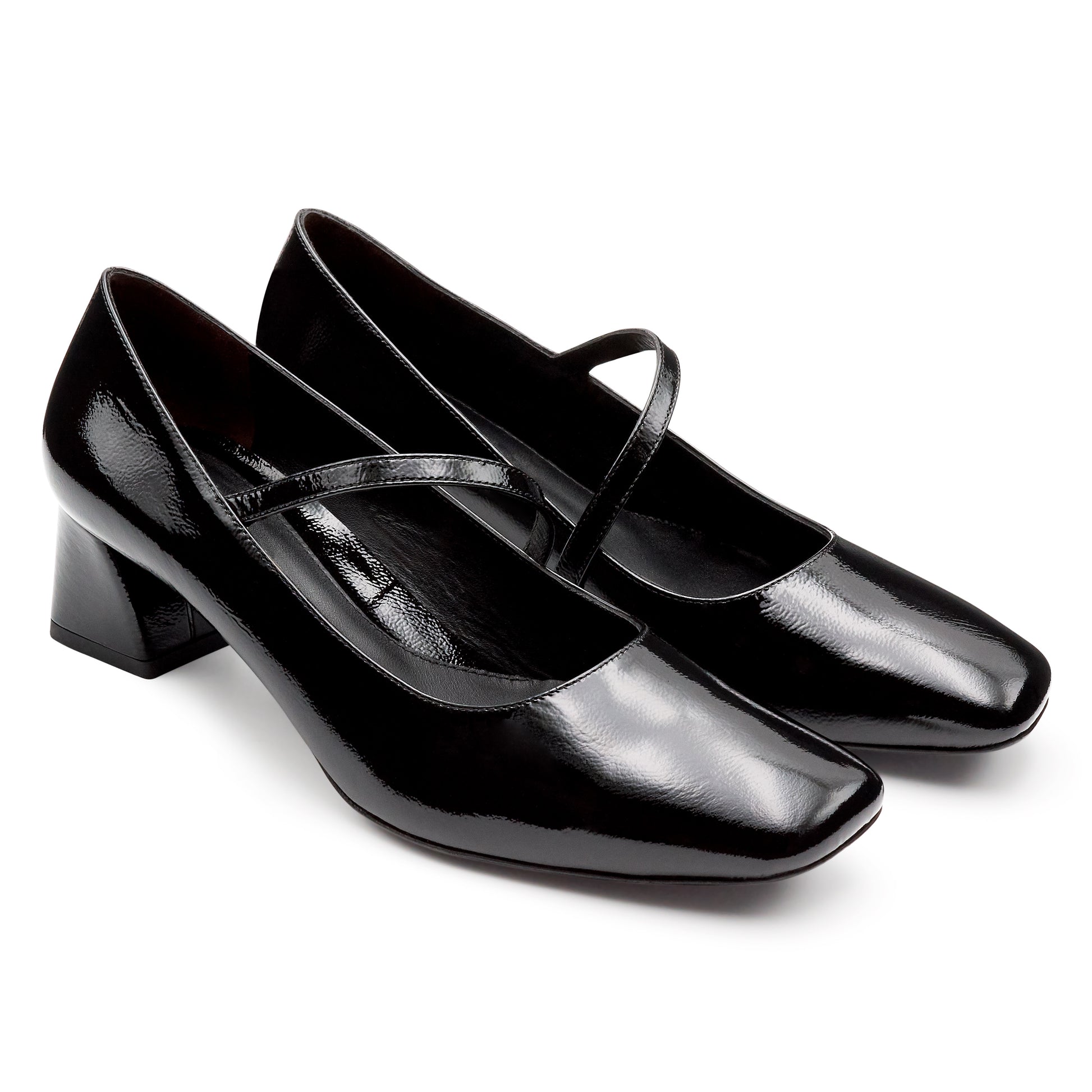 Zapatillas Mary Jane de charol con correa para mujer