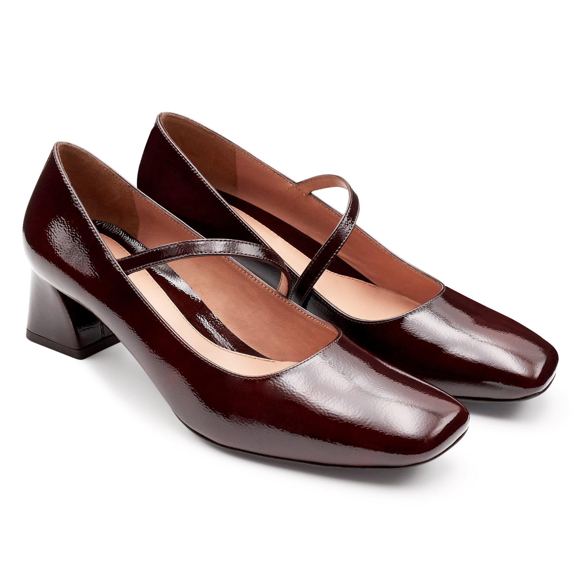 Zapatillas Mary Jane de charol con correa para mujer