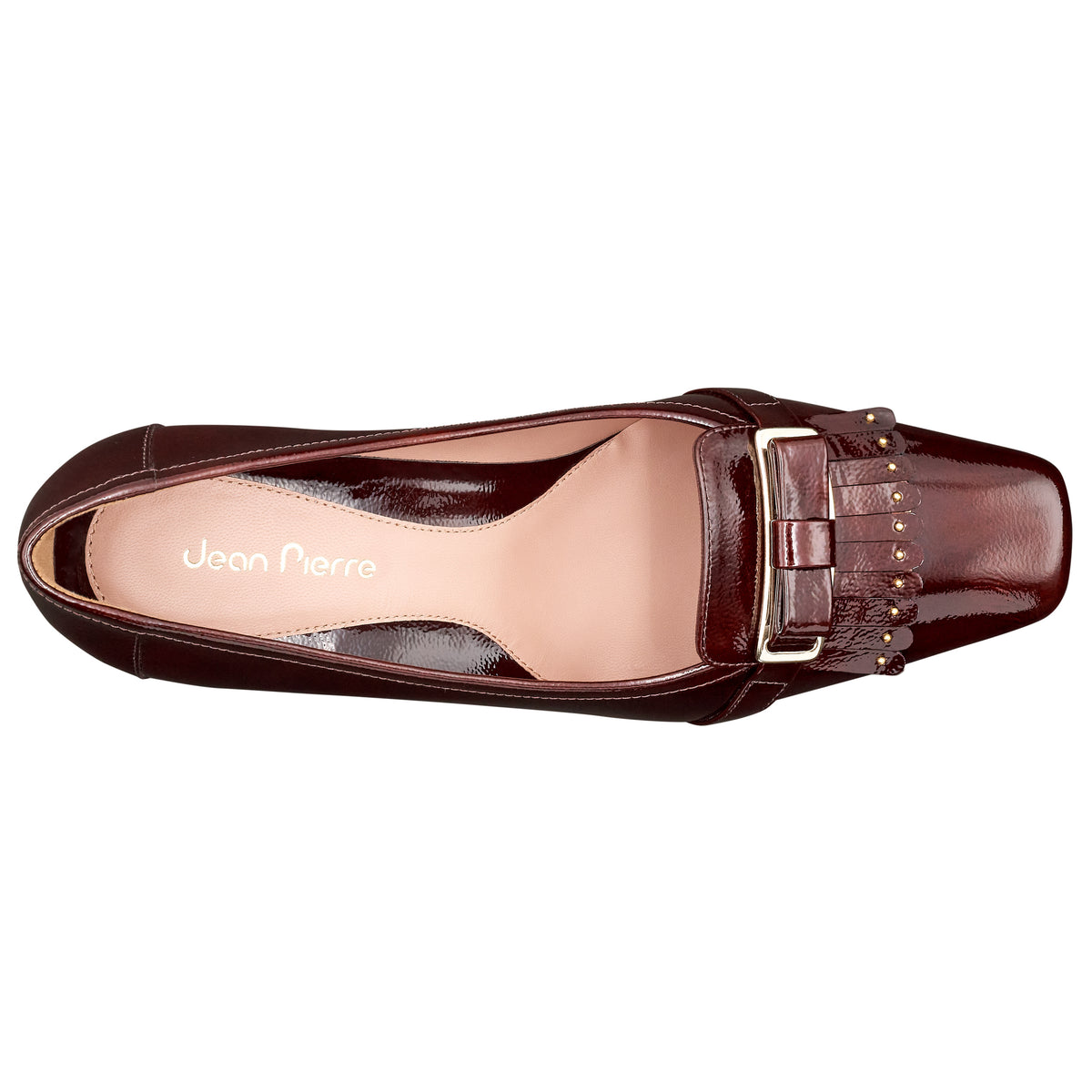 Zapatillas de charol con herraje y flecos para mujer