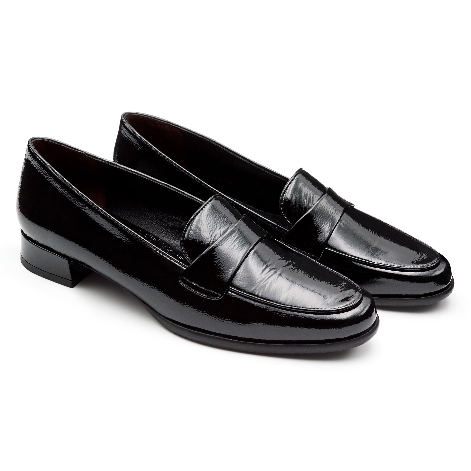 Mocasines de charol con antifaz para mujer