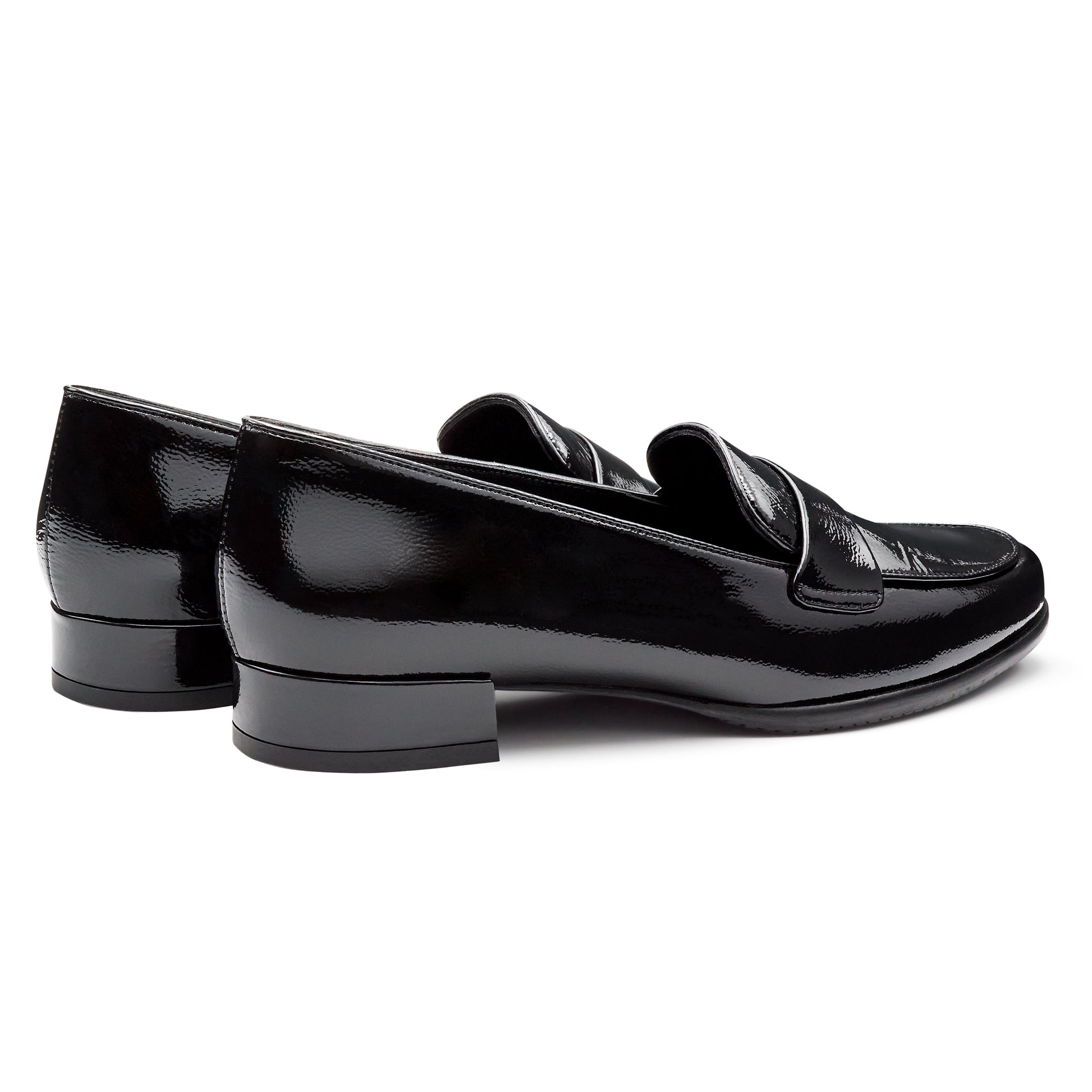 Mocasines de charol con antifaz para mujer