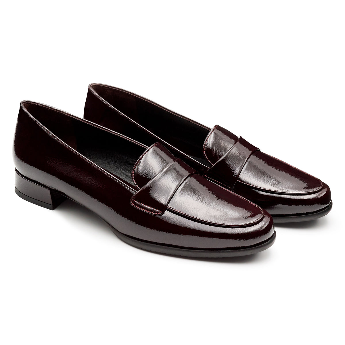 Mocasines de charol con antifaz para mujer