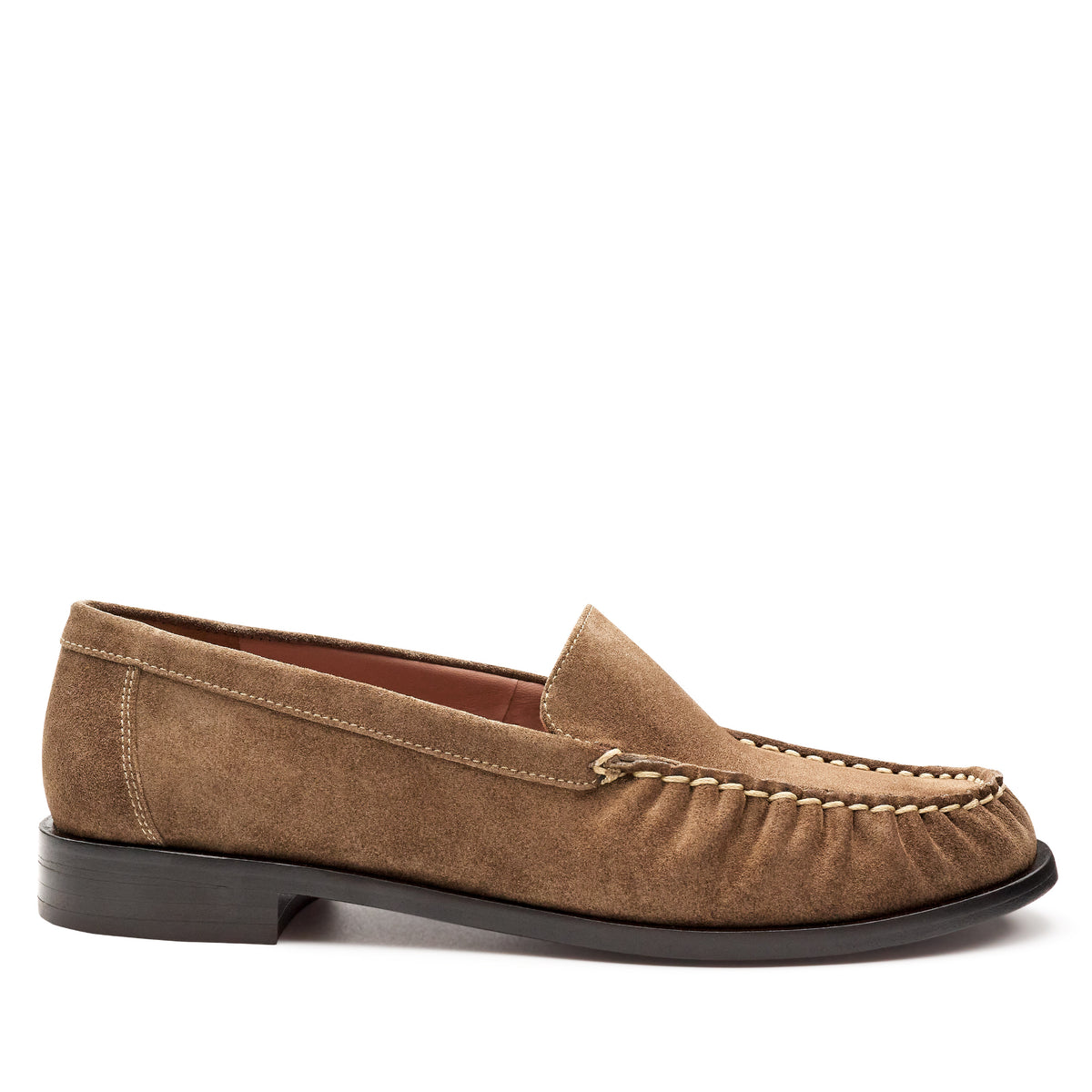 Mocasines de gamuza café para mujer