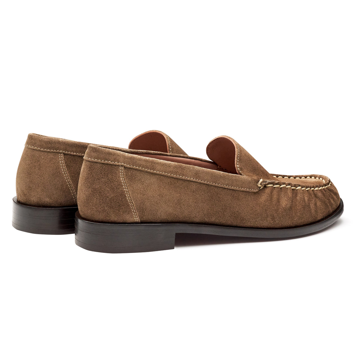 Mocasines de gamuza café para mujer