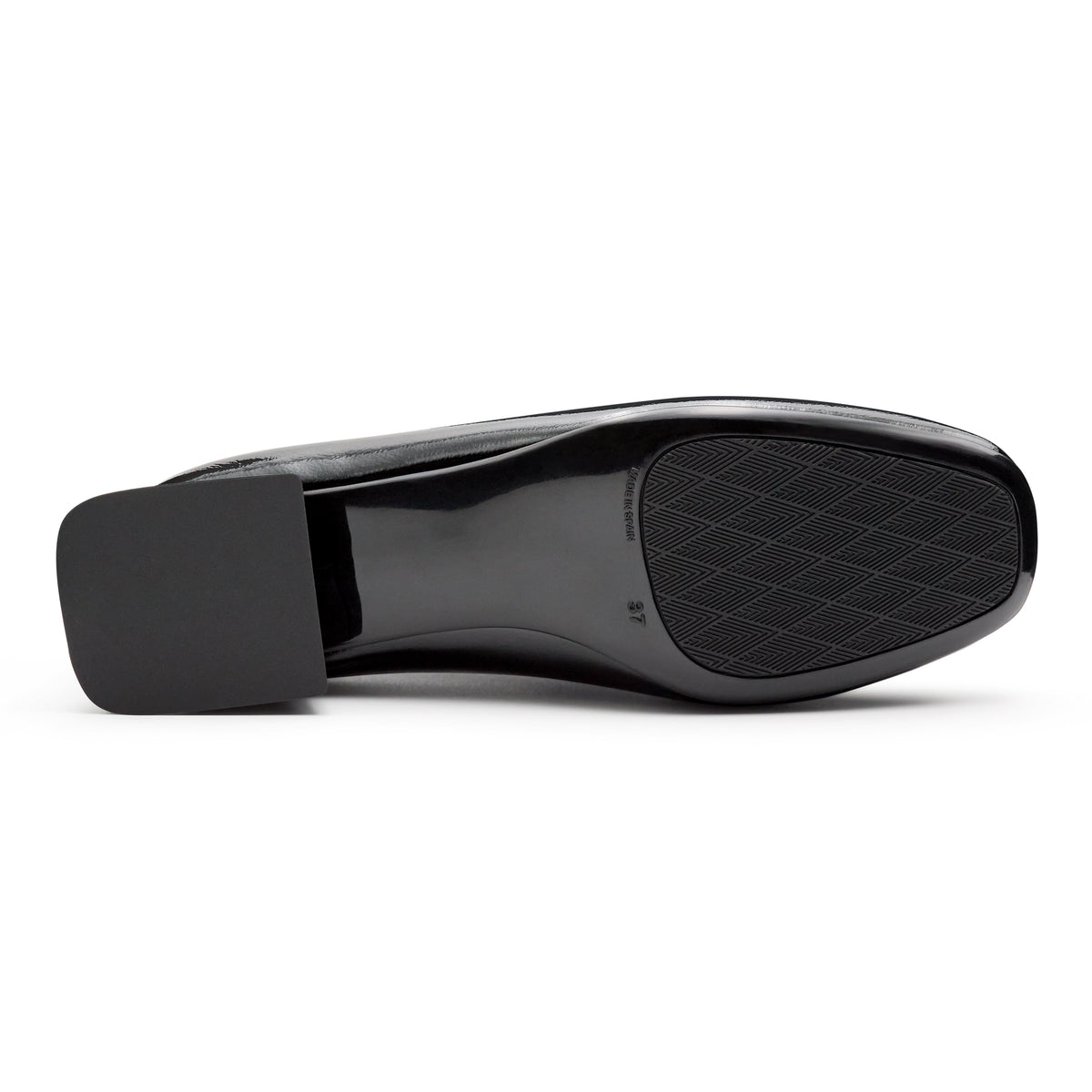 Mocasines de charol con hebilla para mujer