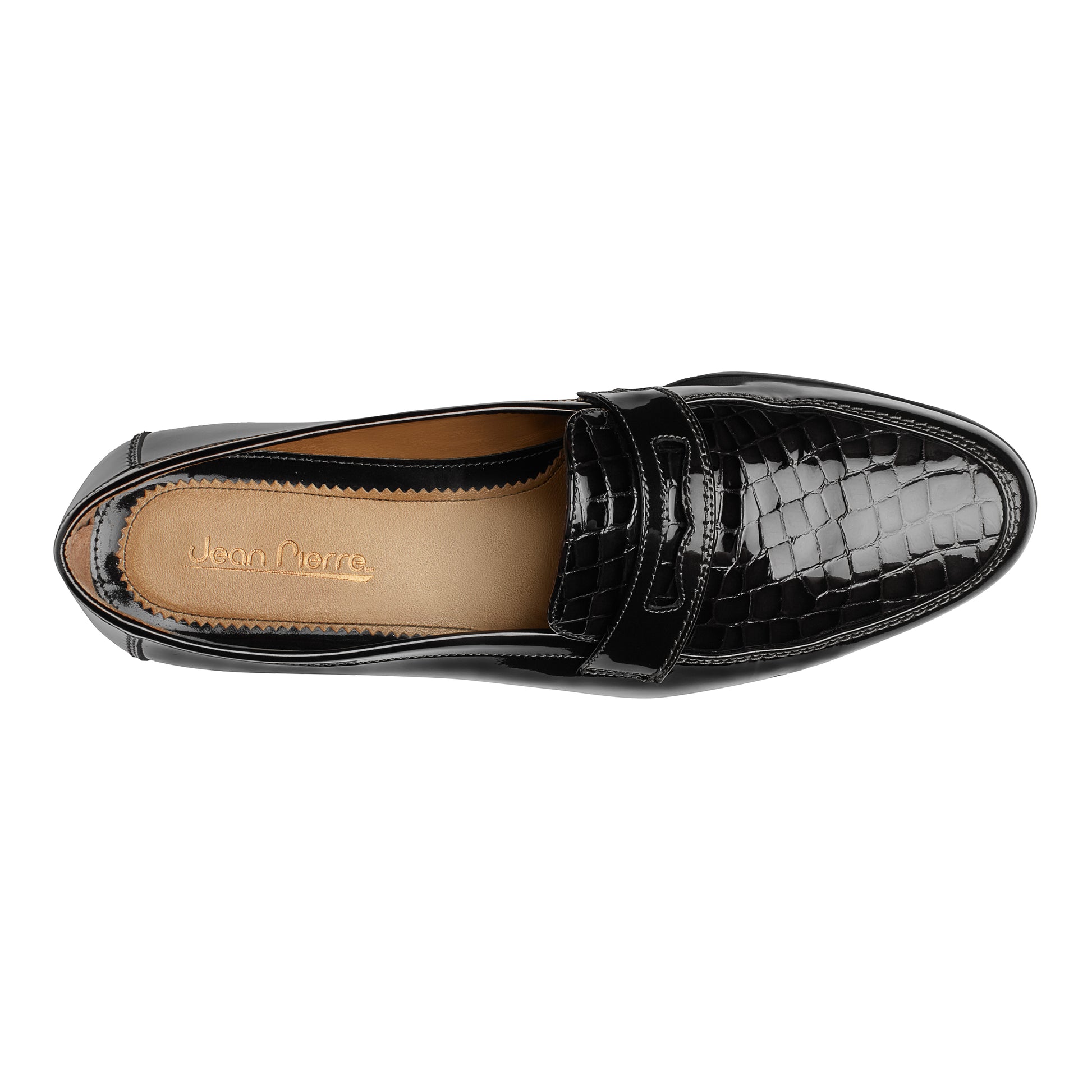 Mocasines de charol grabado para dama estilo penny