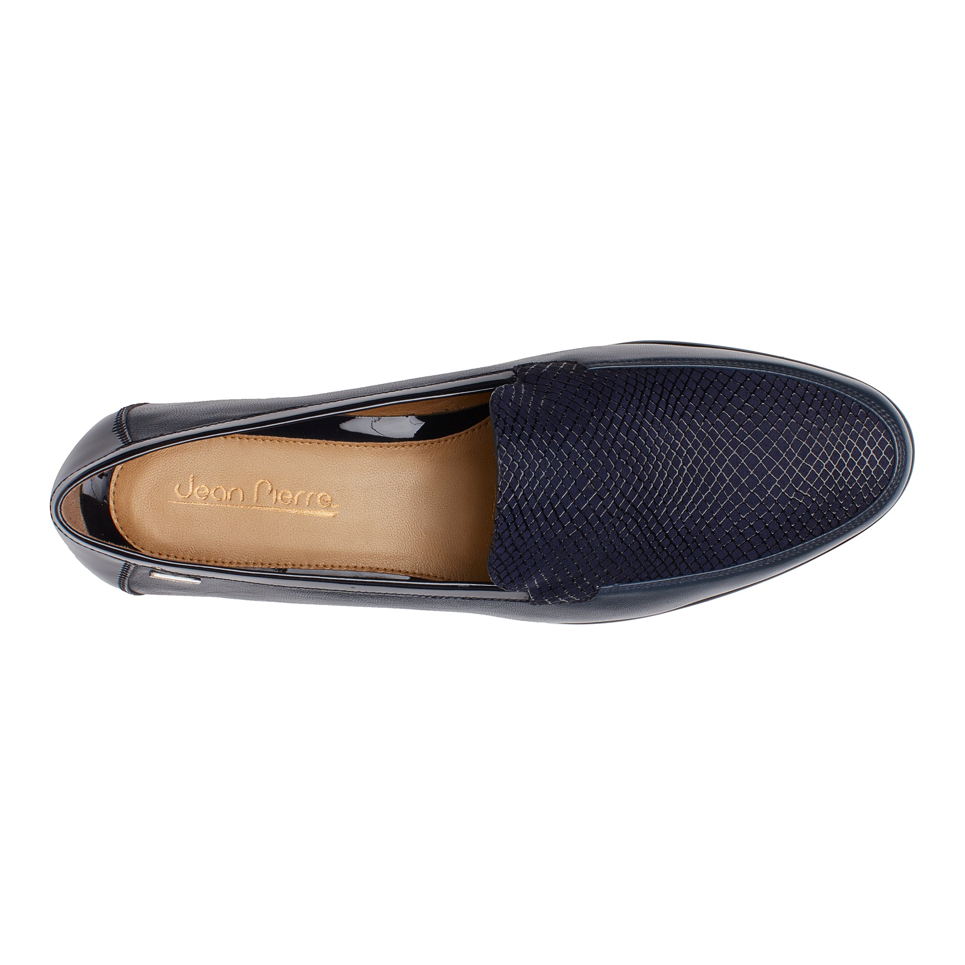 Mocasines  de piel para dama texturizados color azul