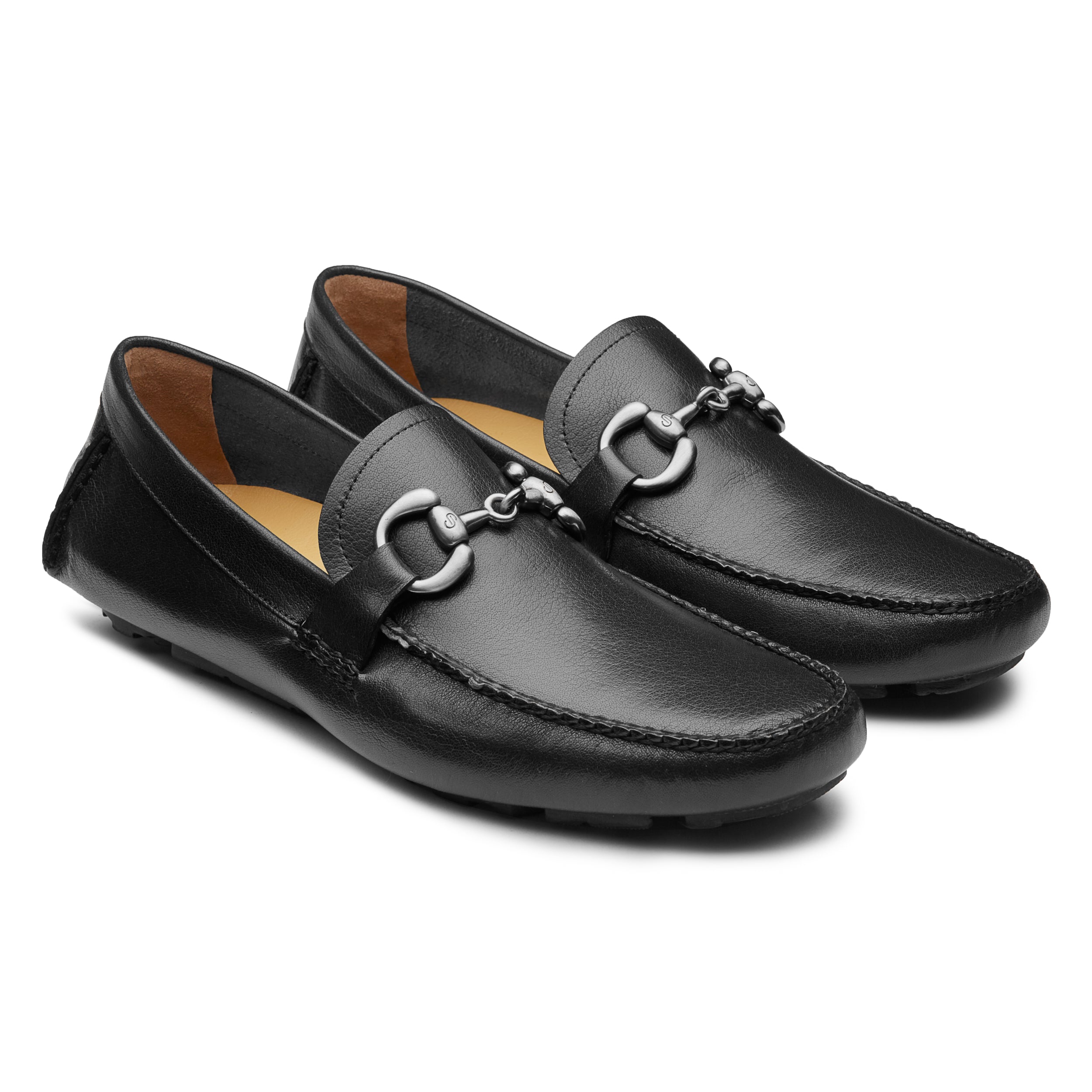 Mocasínes de piel tipo driver con hebilla para caballero