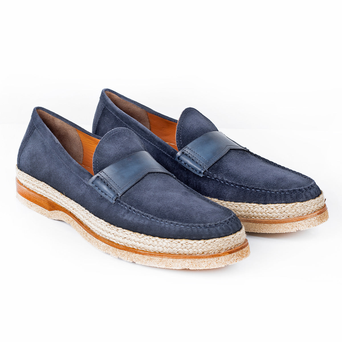 Mocasines de gamuza estilo espadrille para caballero