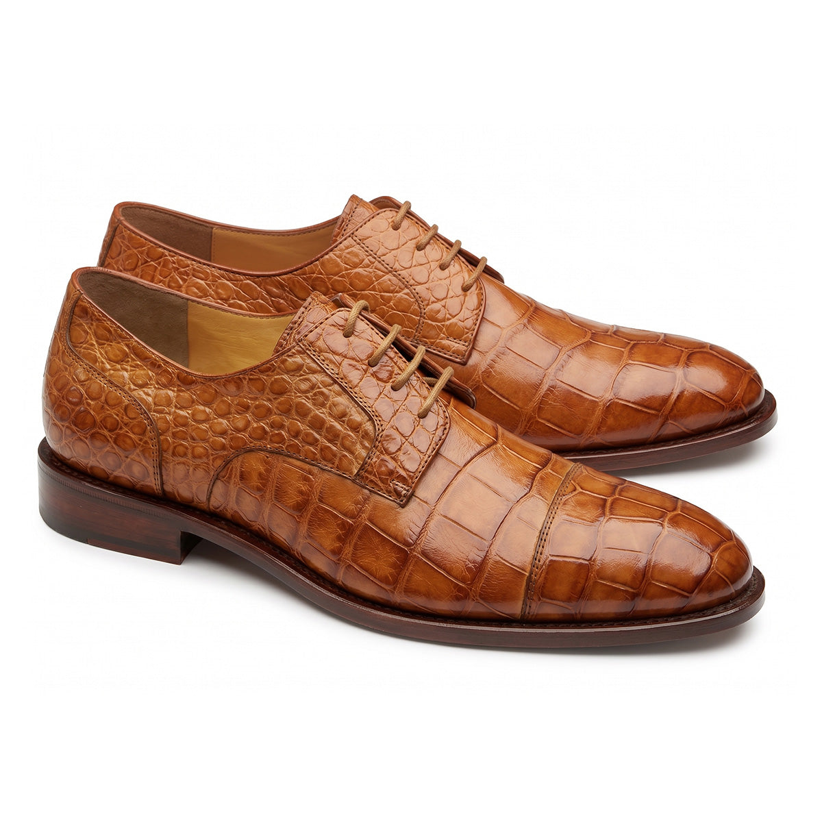 Zapatos Oxford Derby en Piel Exótica de Cocodrilo
